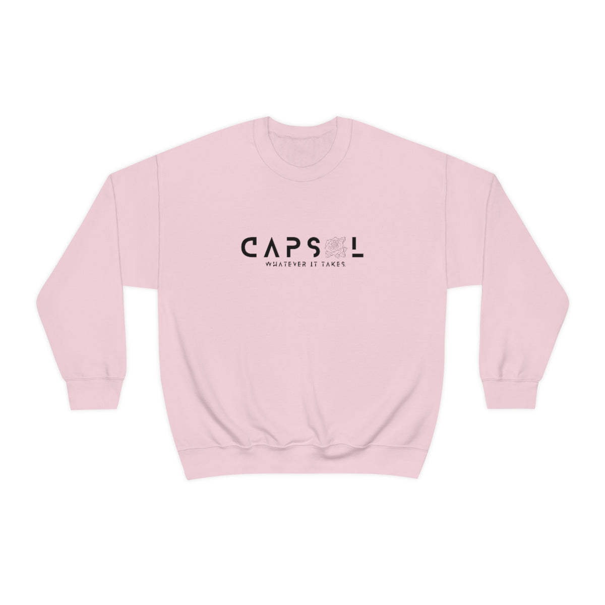 Rose - black text - Crewneck Sweatshirt