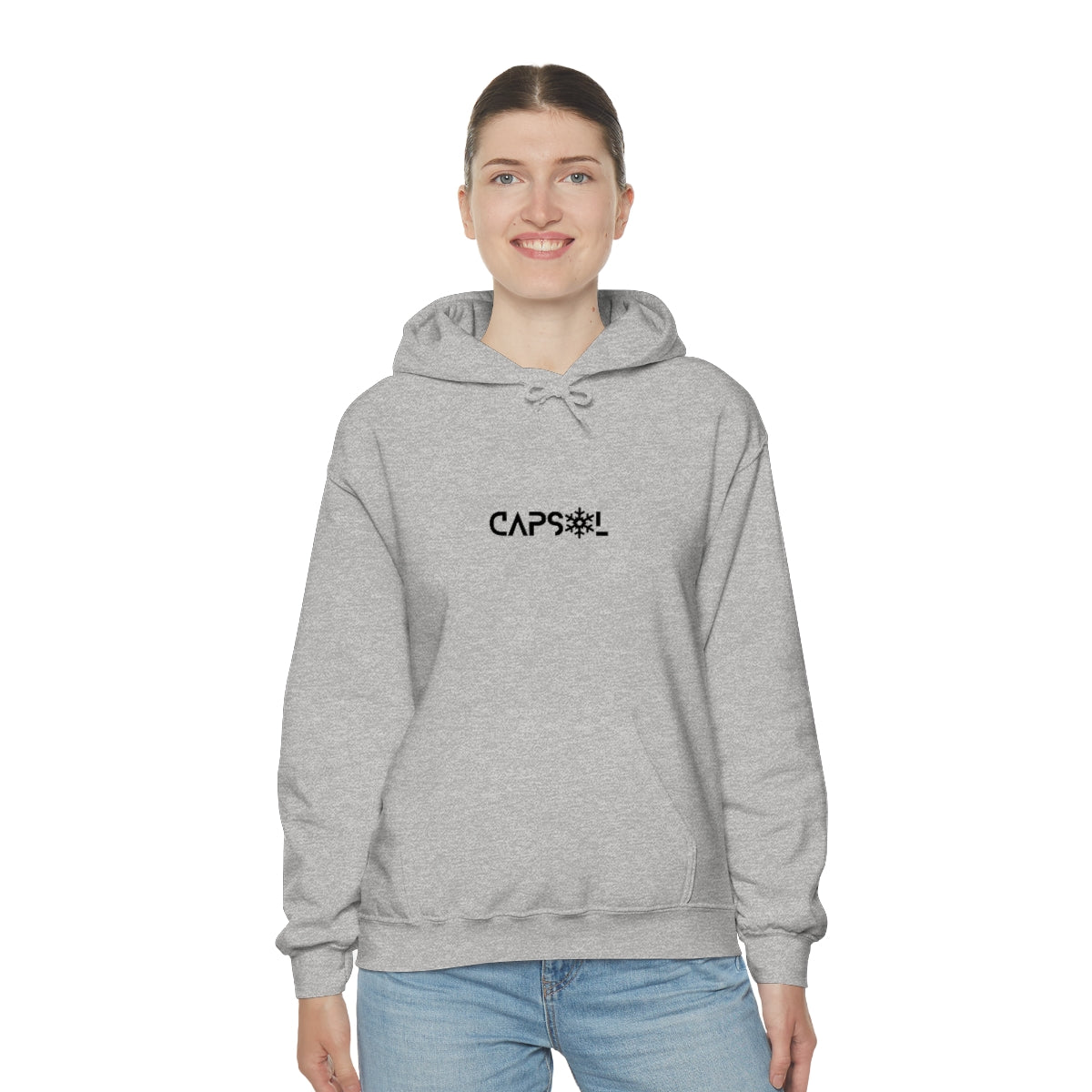 CapSol (front) - black text - SNOWFLAKE - Unisex Heavy Blend™ Hooded Sweatshirt