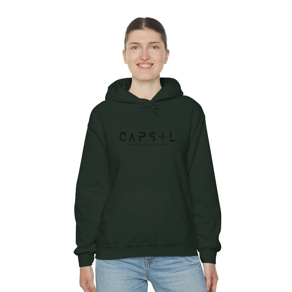 Star - black text - Hooded Sweatshirt