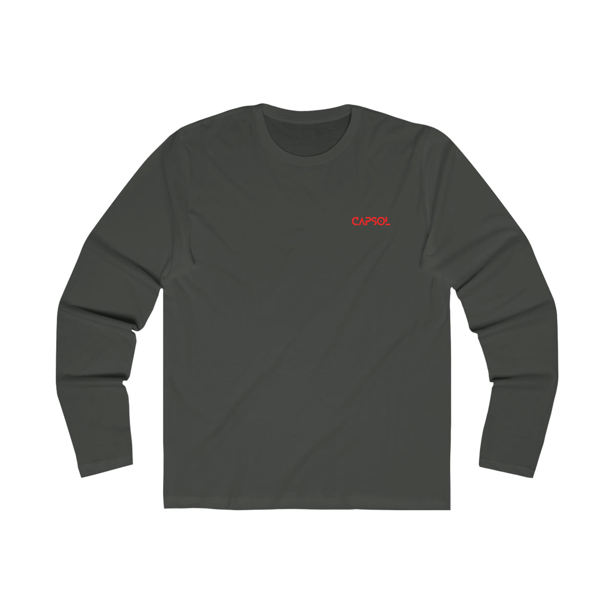 CapSol (front left) - bright red text - Men's Long Sleeve Crew Tee