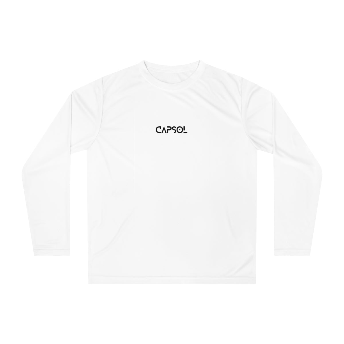 CapSol (front) - b/w text - Performance Long Sleeve Shirt