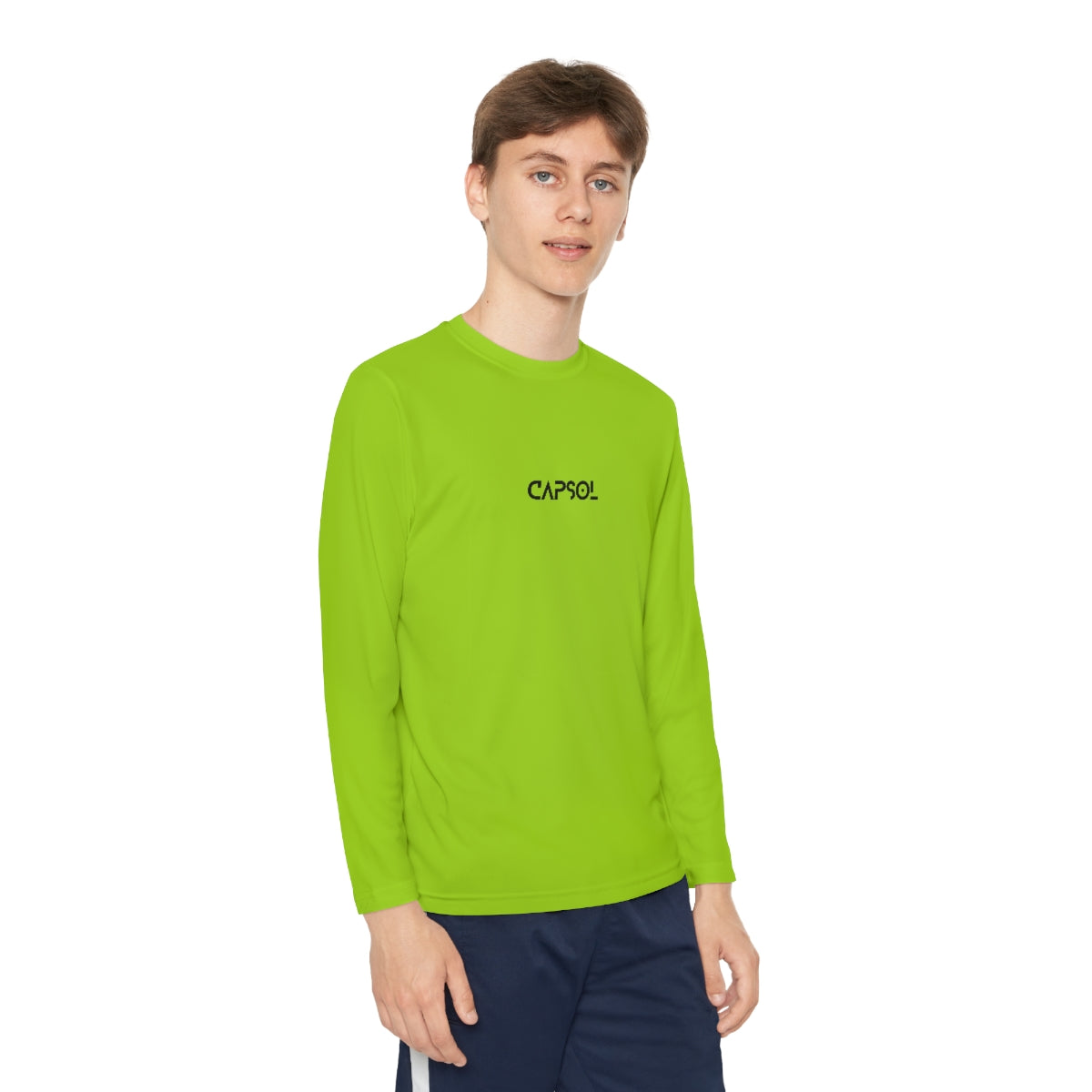 CapSol (front) - b/w text - Youth Long Sleeve Competitor Tee