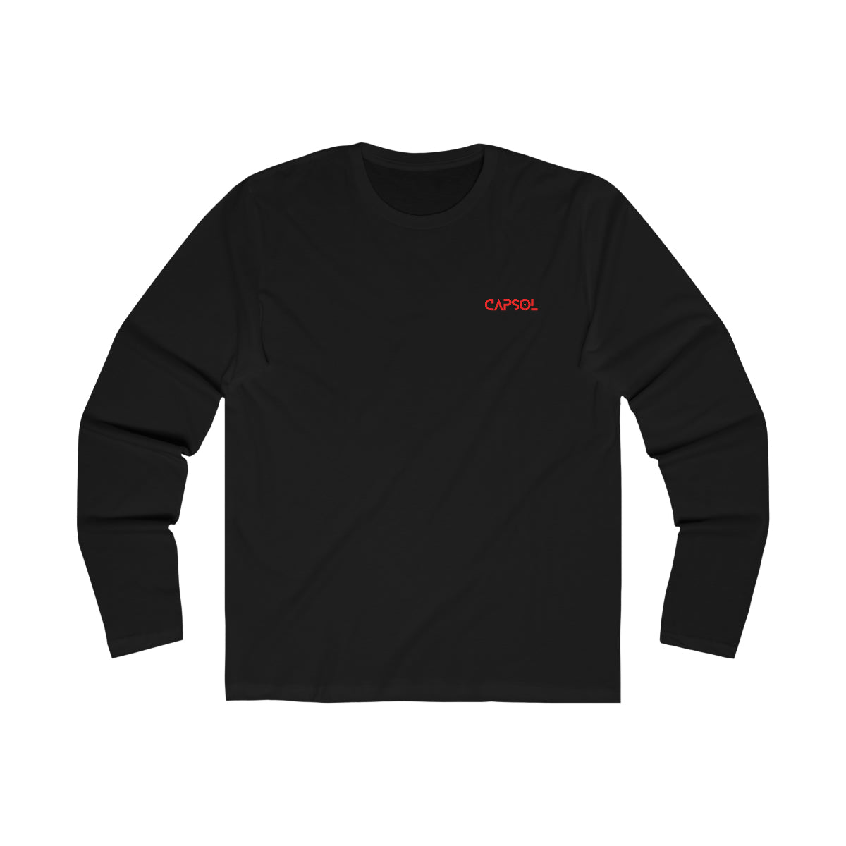 CapSol (front left) - bright red text - Men's Long Sleeve Crew Tee