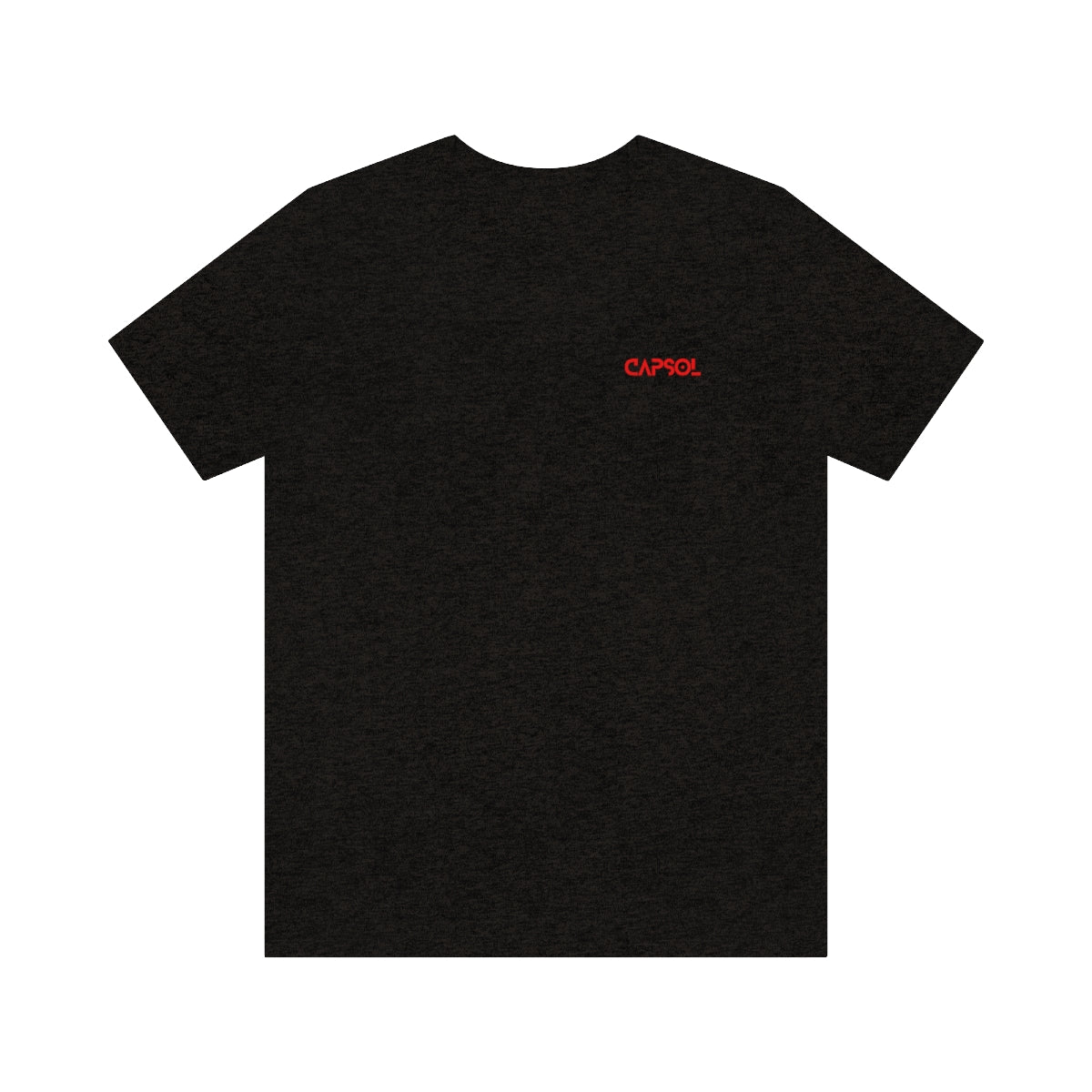 CapSol (front left) - bright red text - Jersey Short Sleeve Tee