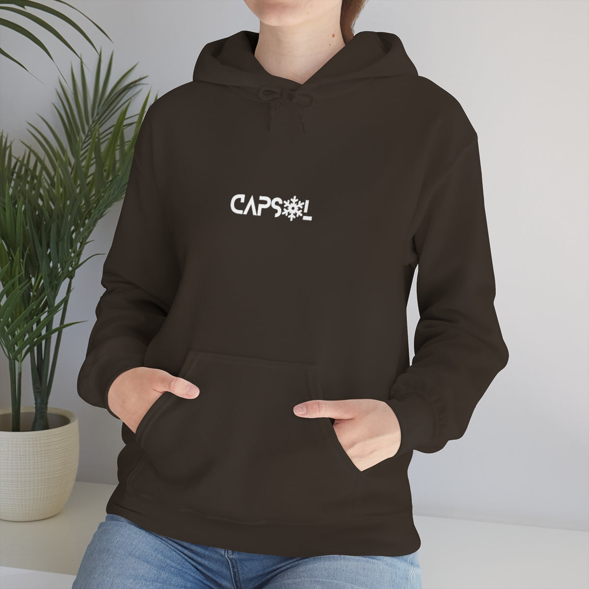 CapSol (front) - white text - SNOWFLAKE - Unisex Heavy Blend™ Hooded Sweatshirt