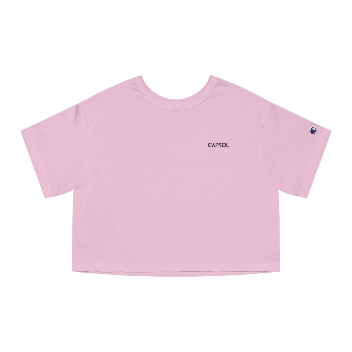 CapSol (front left) - pink text - CHAMPION Women's Heritage Cropped T-Shirt