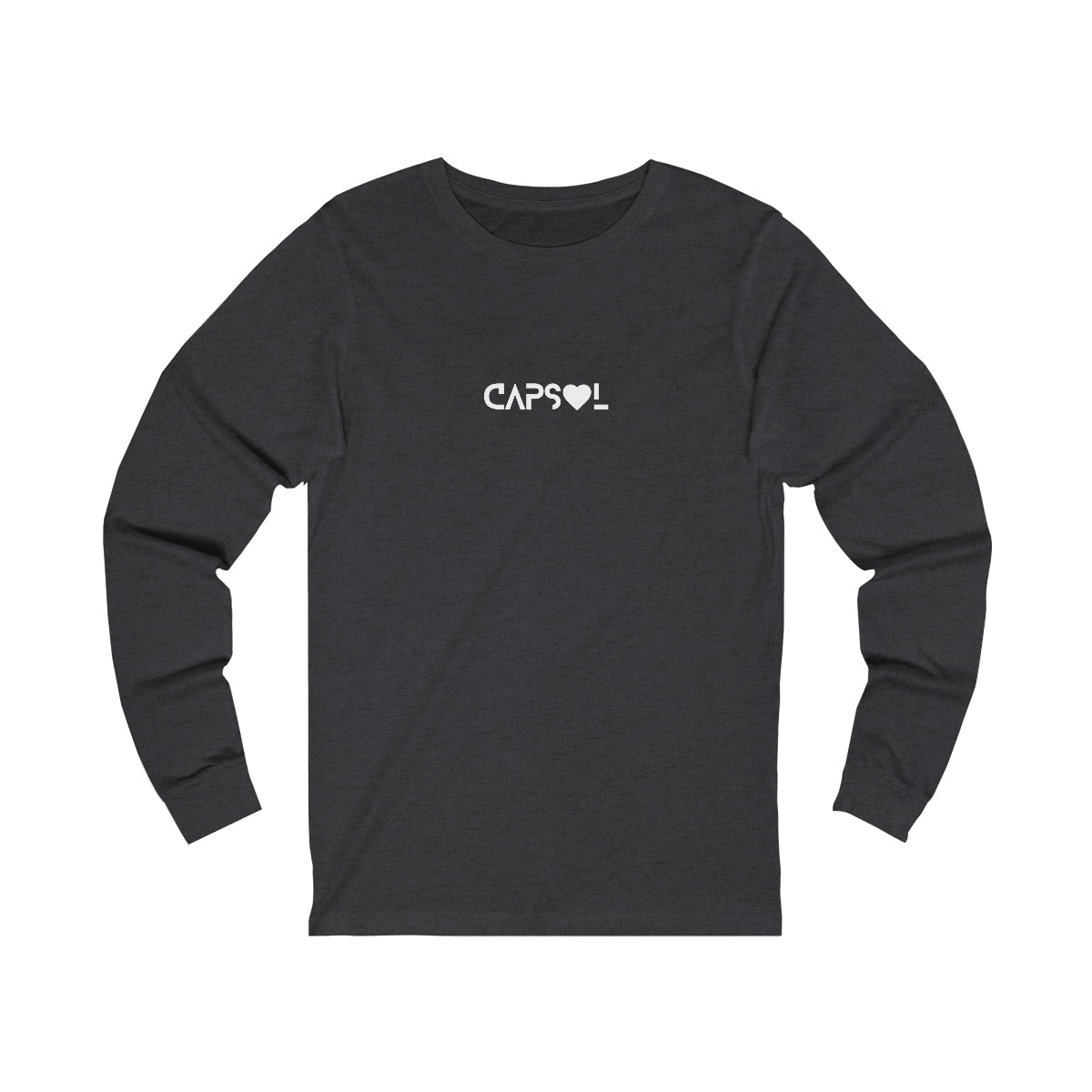 CapSol (front) - white text - VDAY - Unisex Jersey Long Sleeve Tee