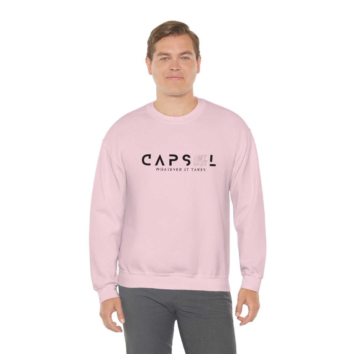 Rose - black text - Crewneck Sweatshirt