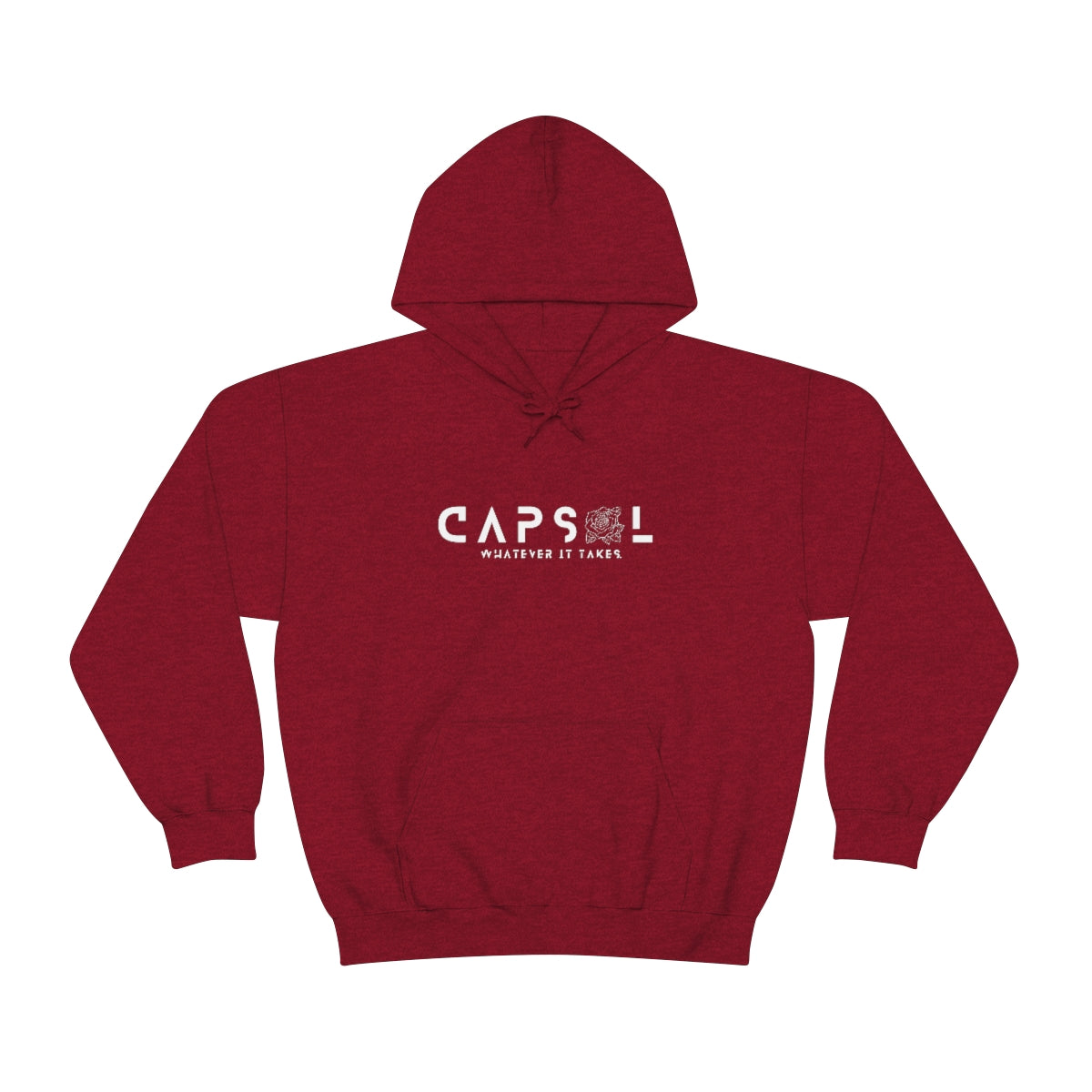 Rose - white text - Hooded Sweatshirt