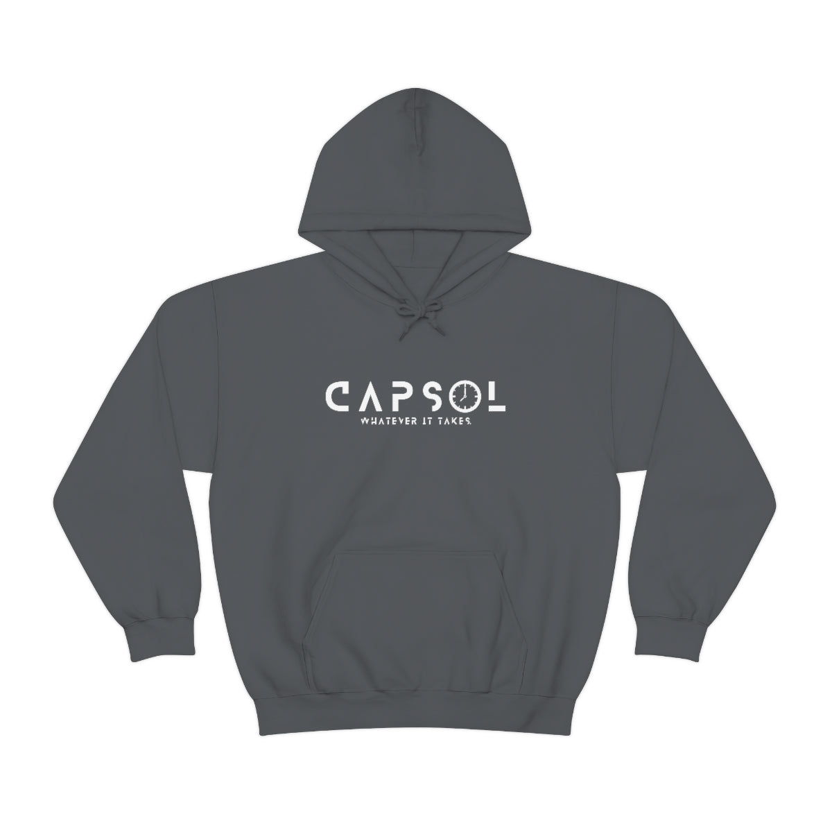 Clock - white text - Hooded Sweatshirt