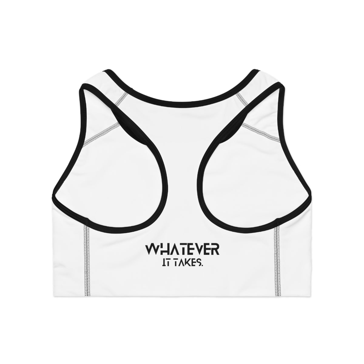 CapSol (front) / Whatever it takes (back) - black text - Sports Bra (AOP)