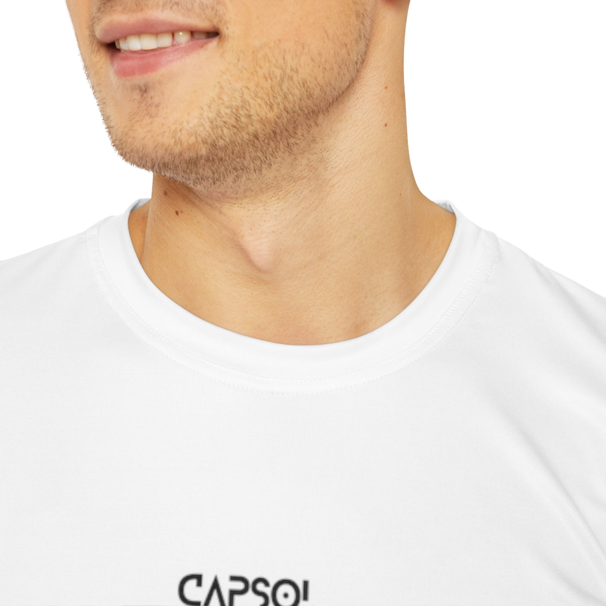 CapSol (front) - black text - Men's Polyester Tee (AOP)