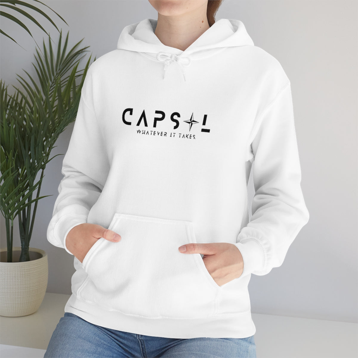 Star - black text - Hooded Sweatshirt