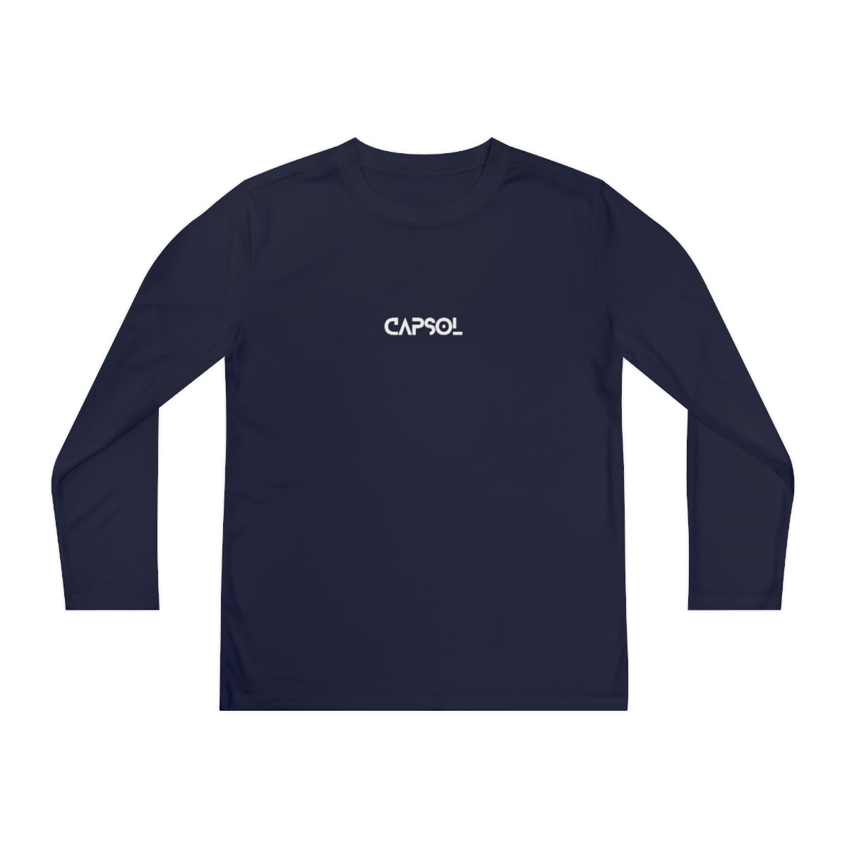 CapSol (front) - b/w text - Youth Long Sleeve Competitor Tee