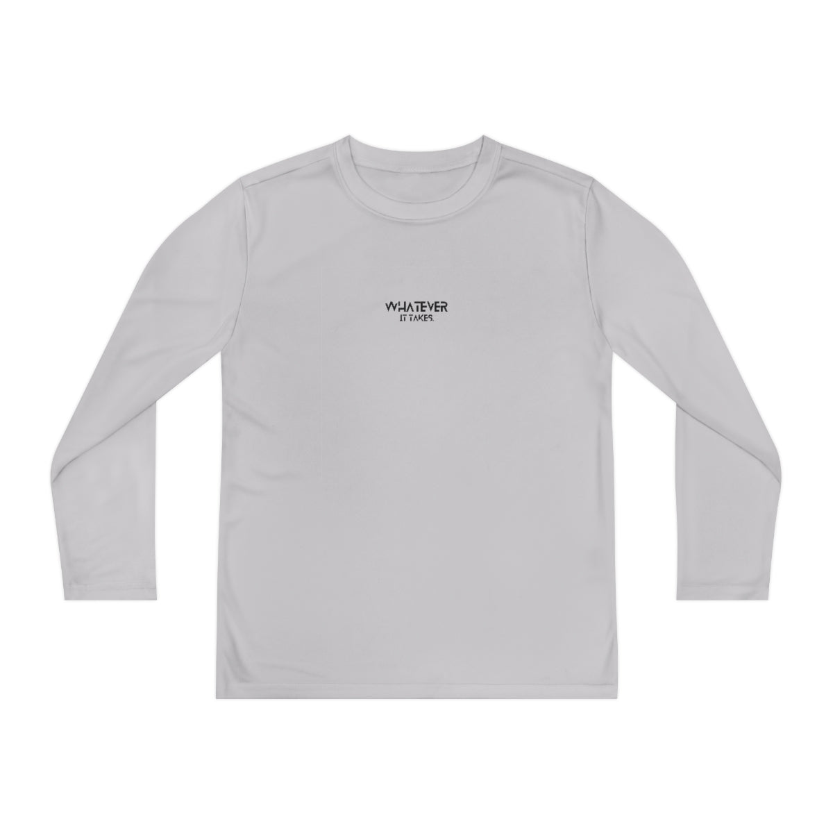 Whatever it takes (front) - b/w text - Youth Long Sleeve Competitor Tee