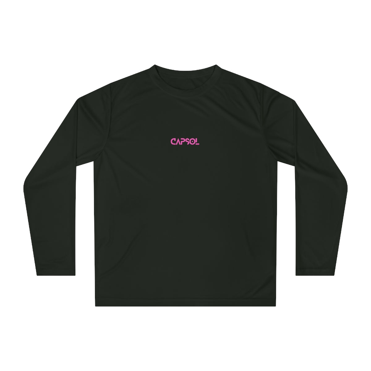 CapSol (front) - pink text - Women's Performance Long Sleeve Shirt