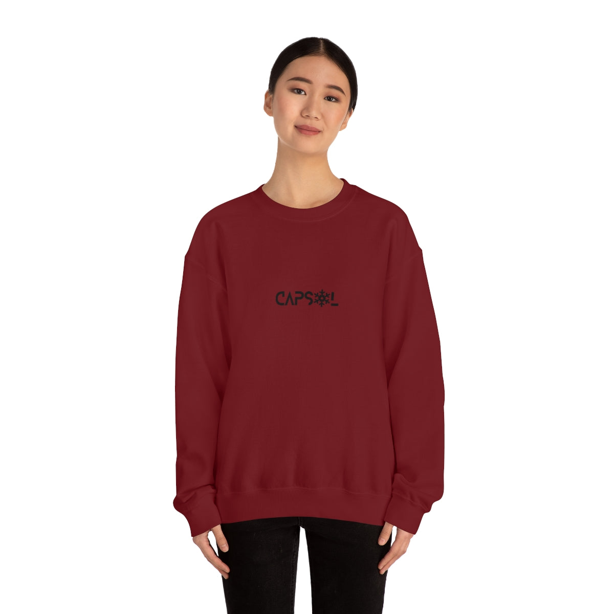 CapSol (front) - black text - SNOWFLAKE - Unisex Heavy Blend™ Crewneck Sweatshirt