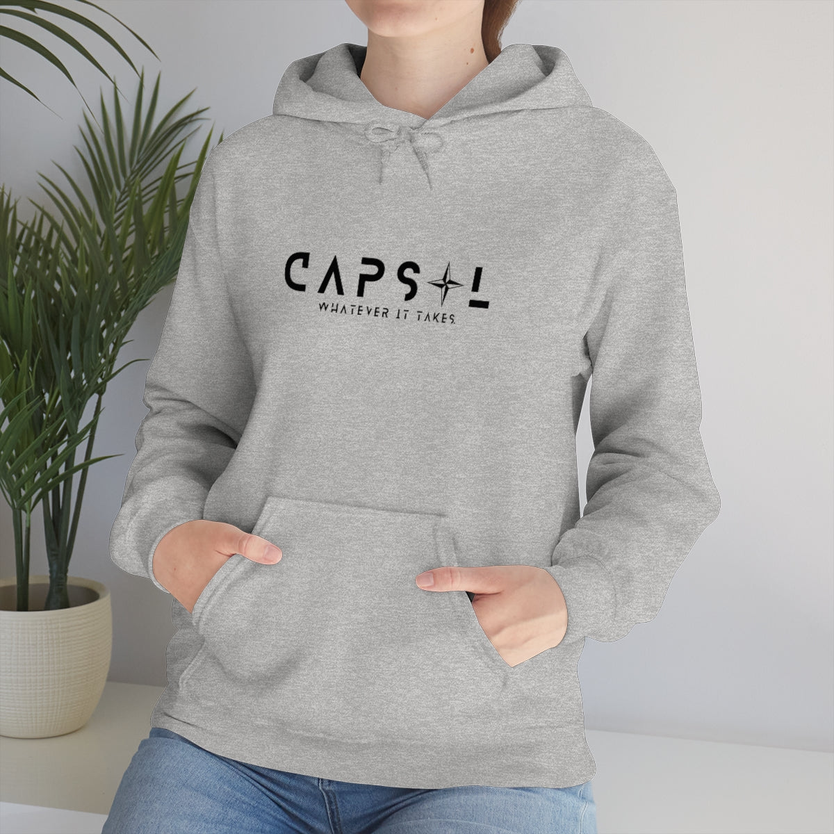 Star - black text - Hooded Sweatshirt