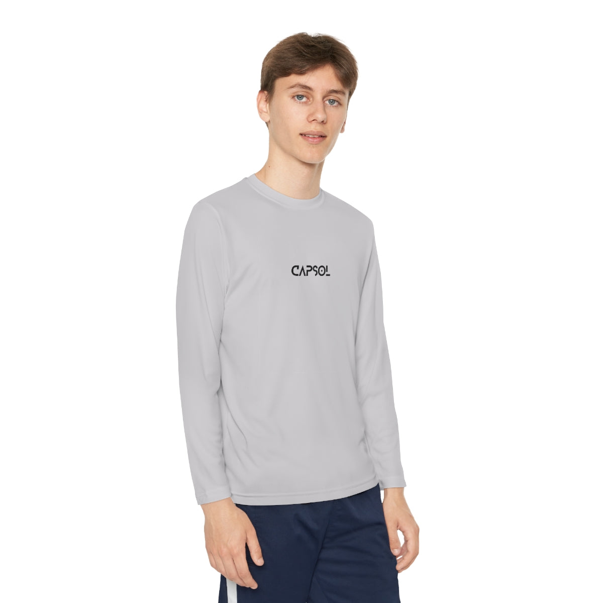 CapSol (front) - b/w text - Youth Long Sleeve Competitor Tee