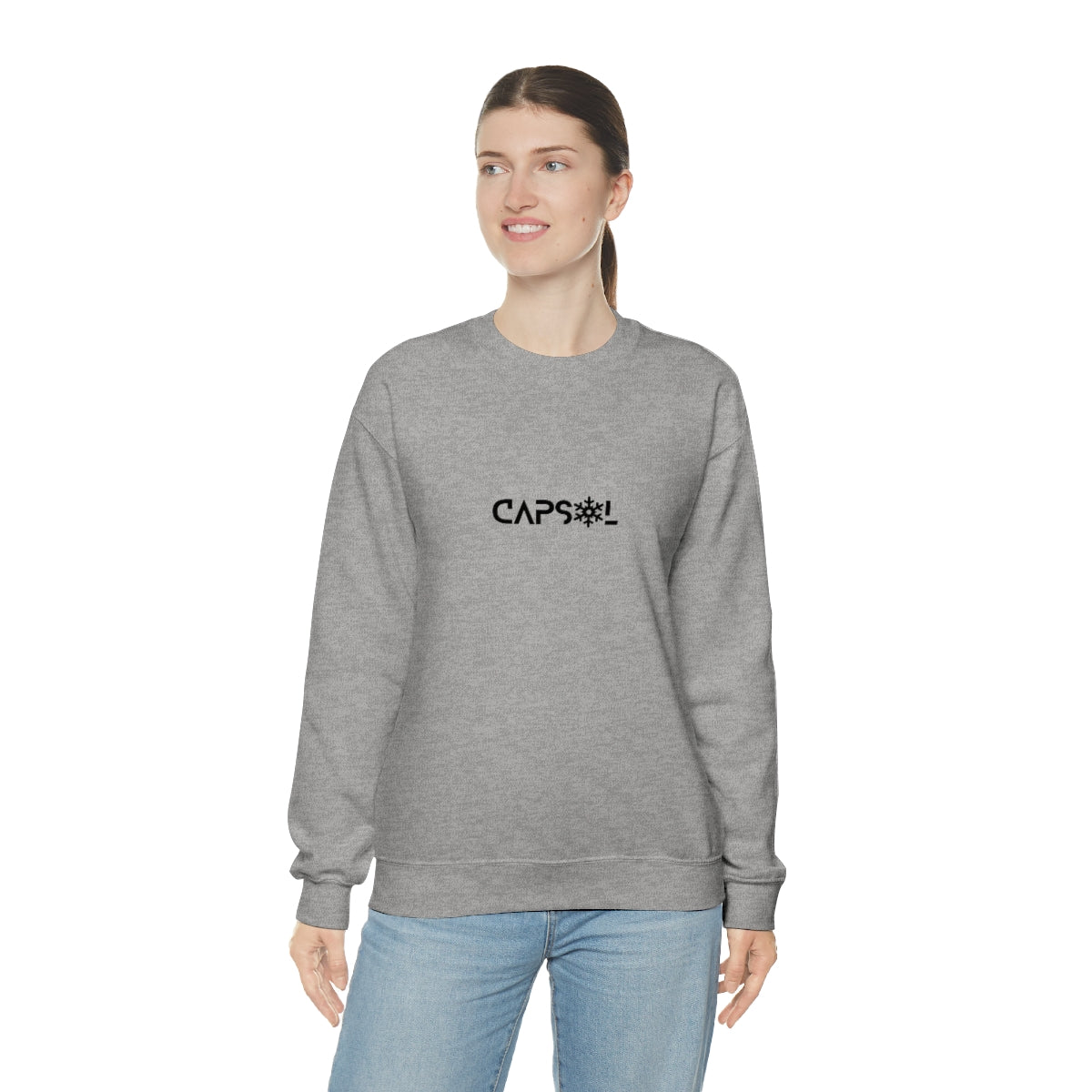 CapSol (front) - black text - SNOWFLAKE - Unisex Heavy Blend™ Crewneck Sweatshirt