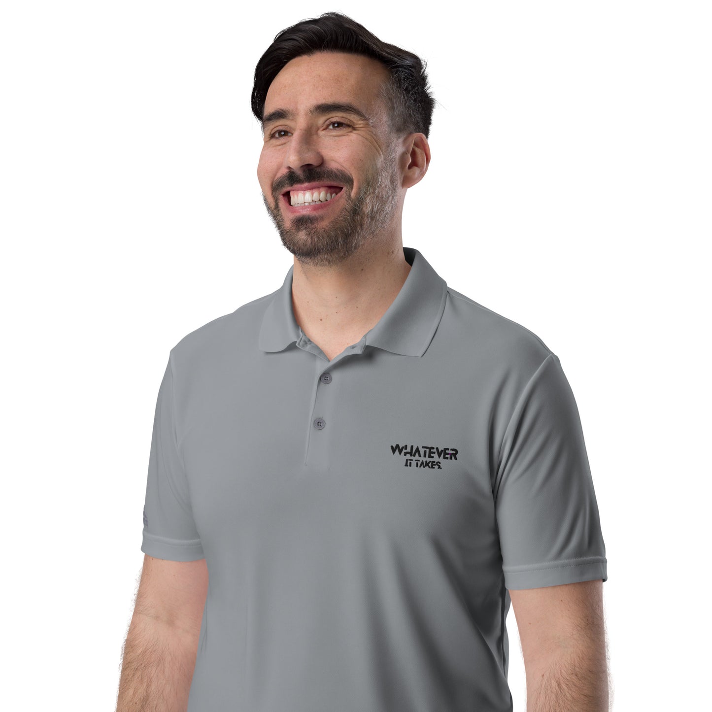 Whatever it takes (front) - black thread - ADIDAS performance polo shirt