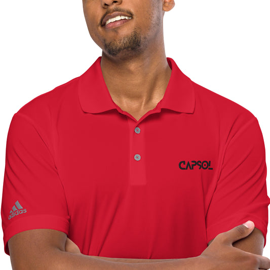 CapSol (front) - black thread - ADIDAS performance polo shirt