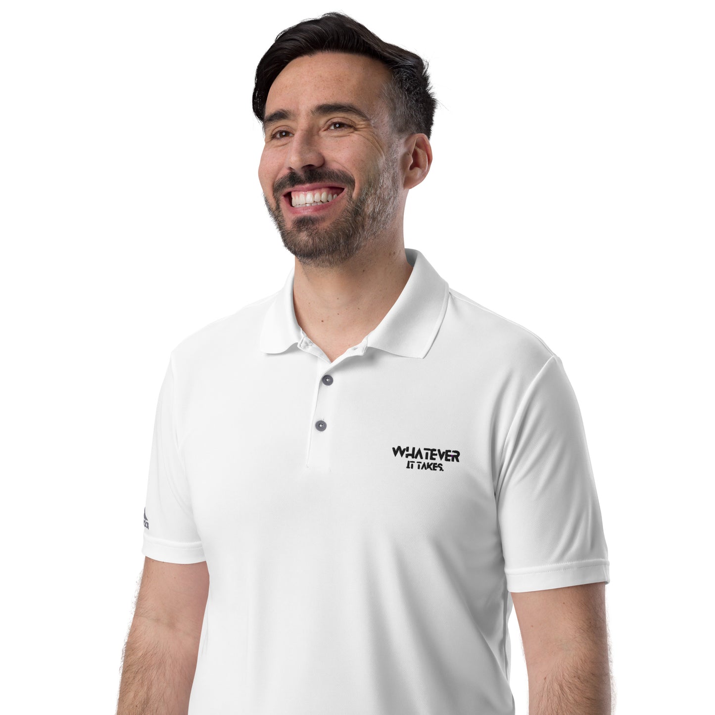 Whatever it takes (front) - black thread - ADIDAS performance polo shirt