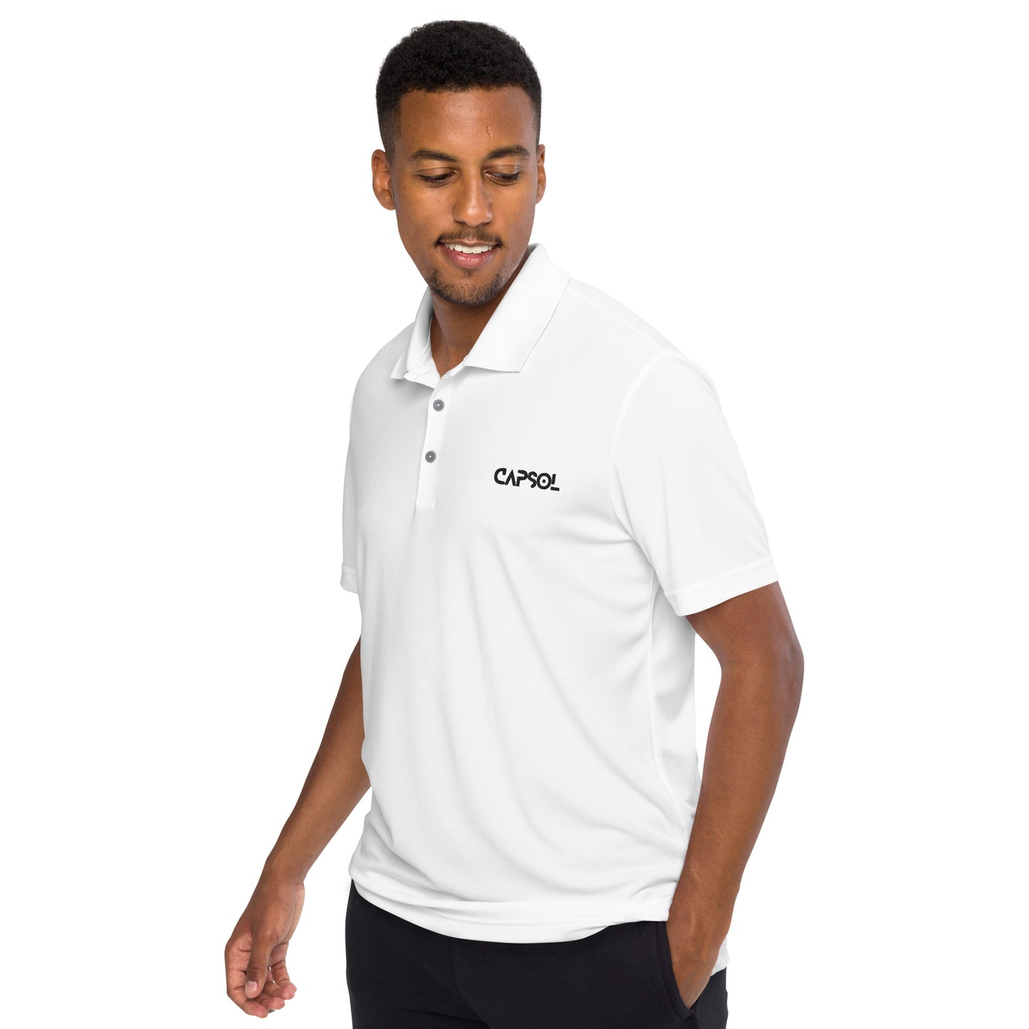 CapSol (front) - black thread - ADIDAS performance polo shirt