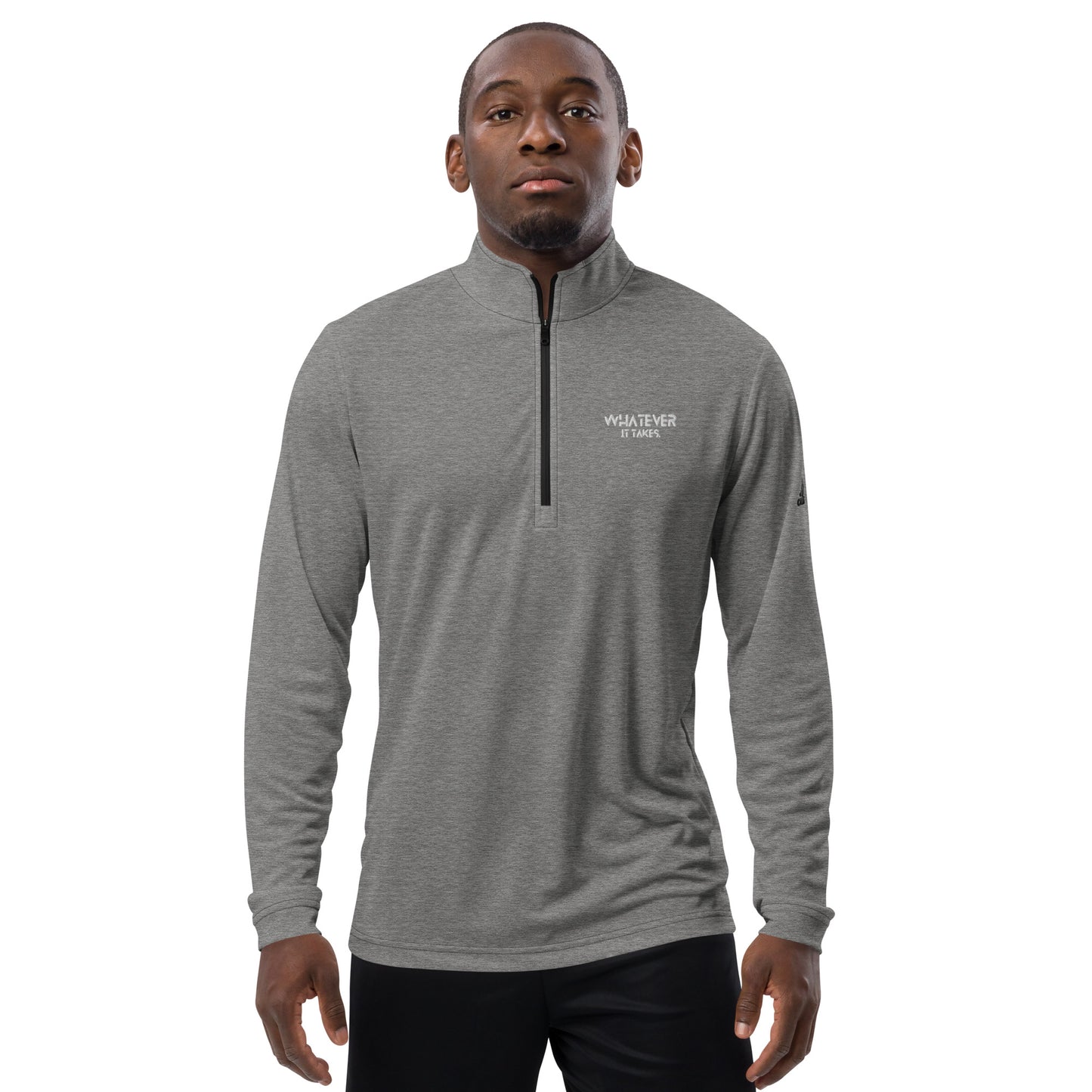 Whatever it takes (front) - white thread - Quarter zip pullover - ADIDAS