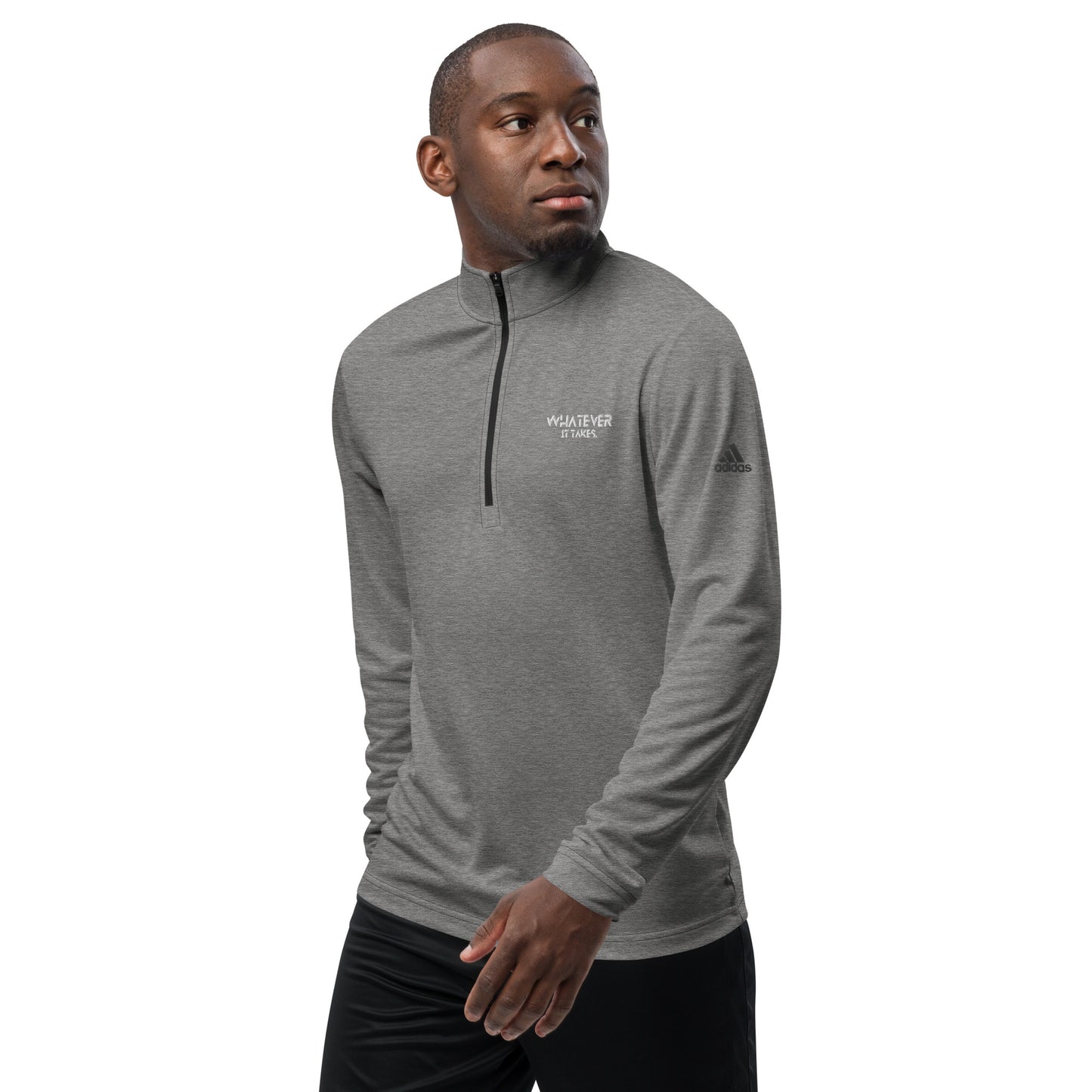 Whatever it takes (front) - white thread - Quarter zip pullover - ADIDAS