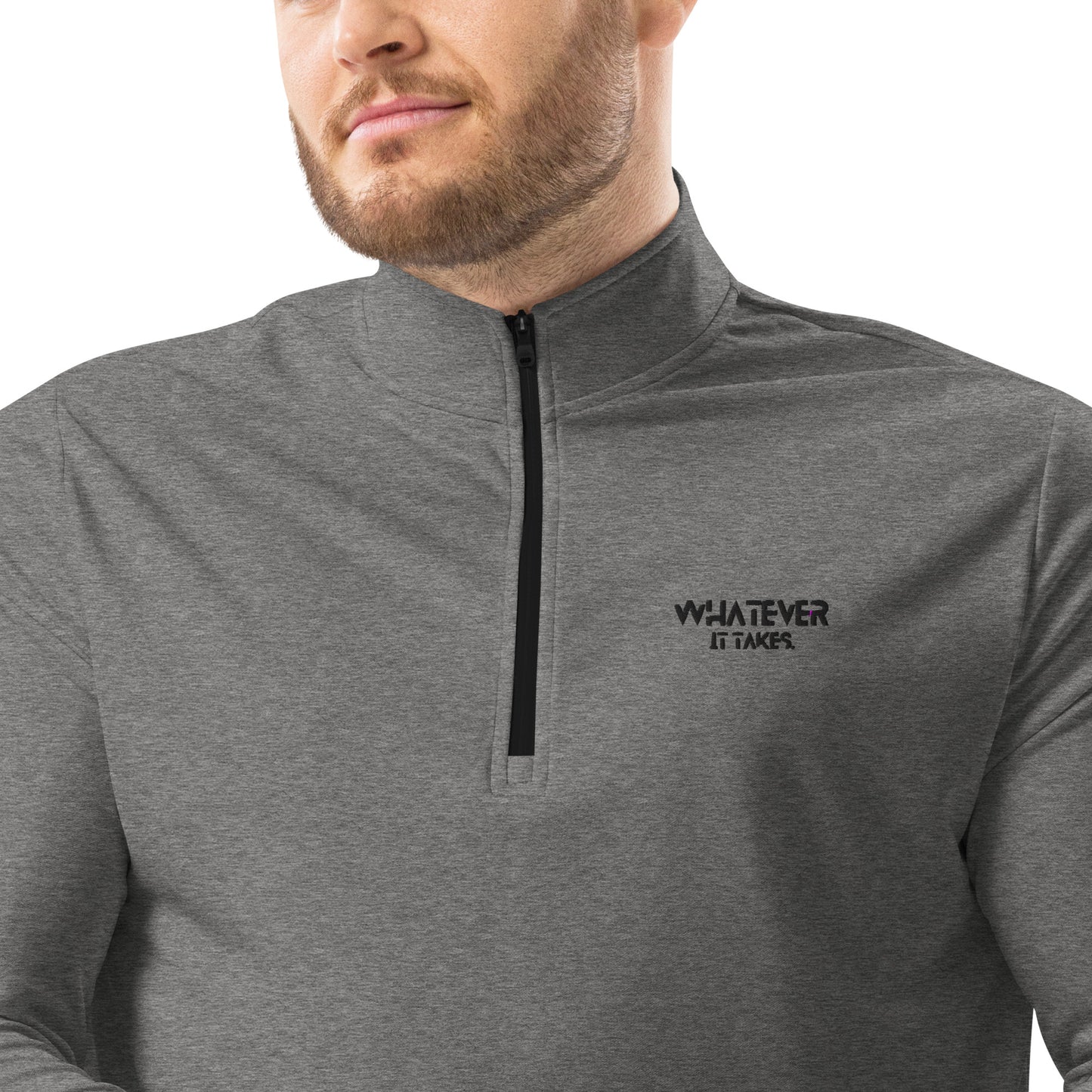 Whatever it takes (front) - black thread - Quarter zip pullover - ADIDAS