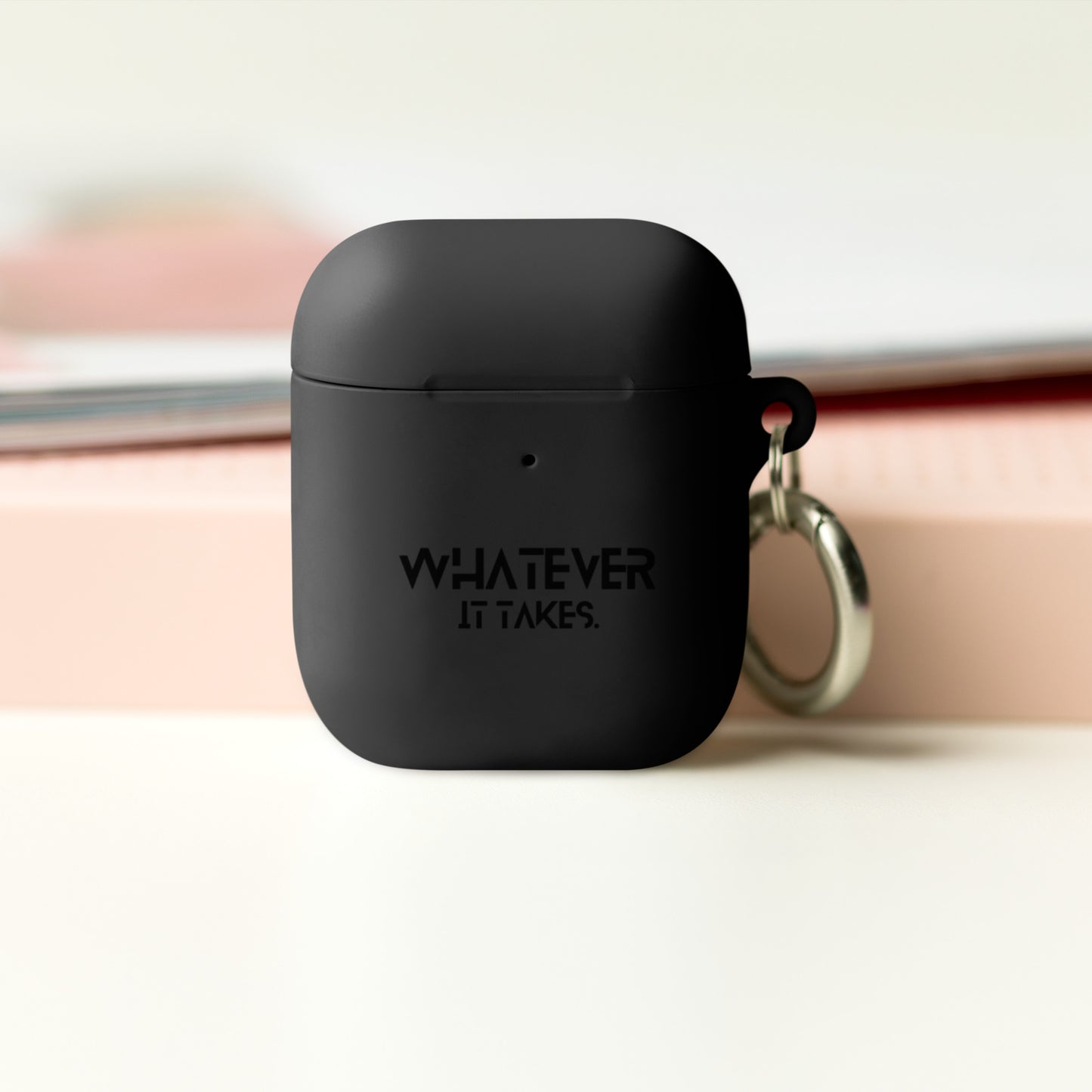 Whatever it takes (front) / CapSol (back) - Black text - AirPods case