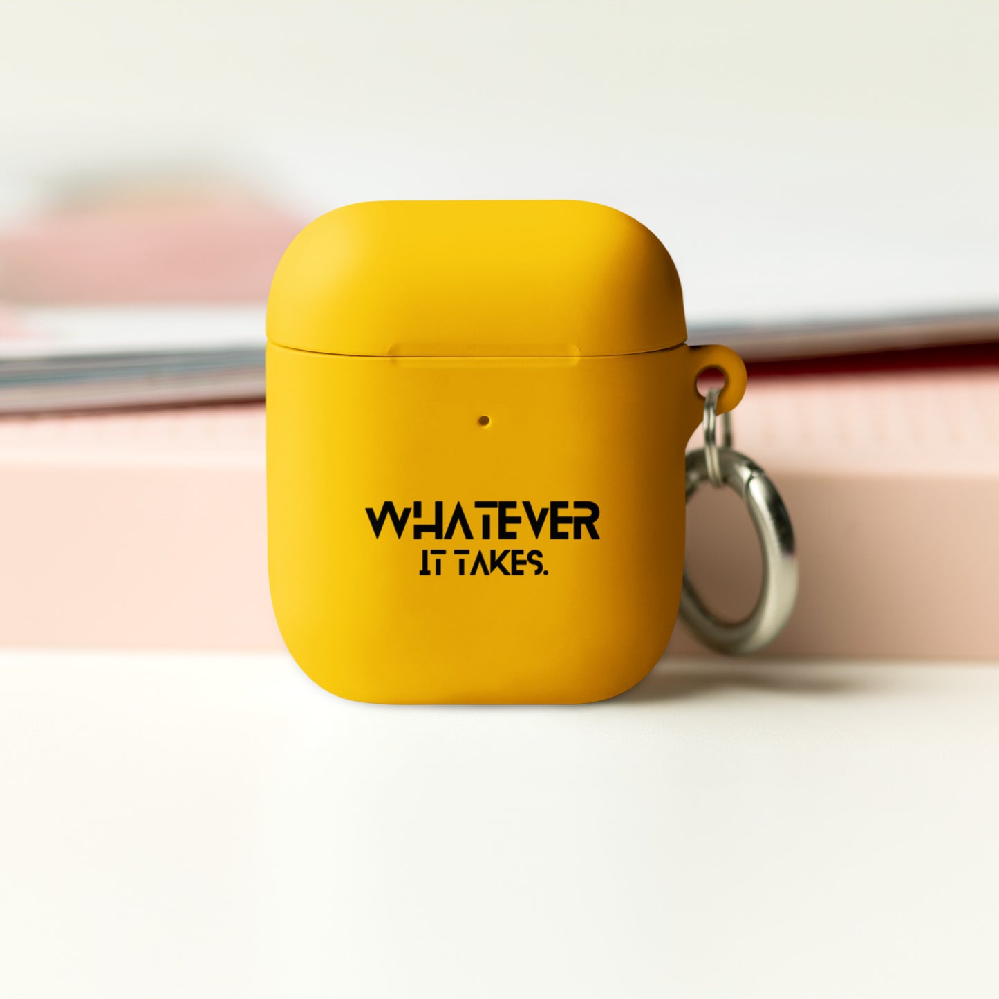 Whatever it takes (front) / CapSol (back) - Black text - AirPods case