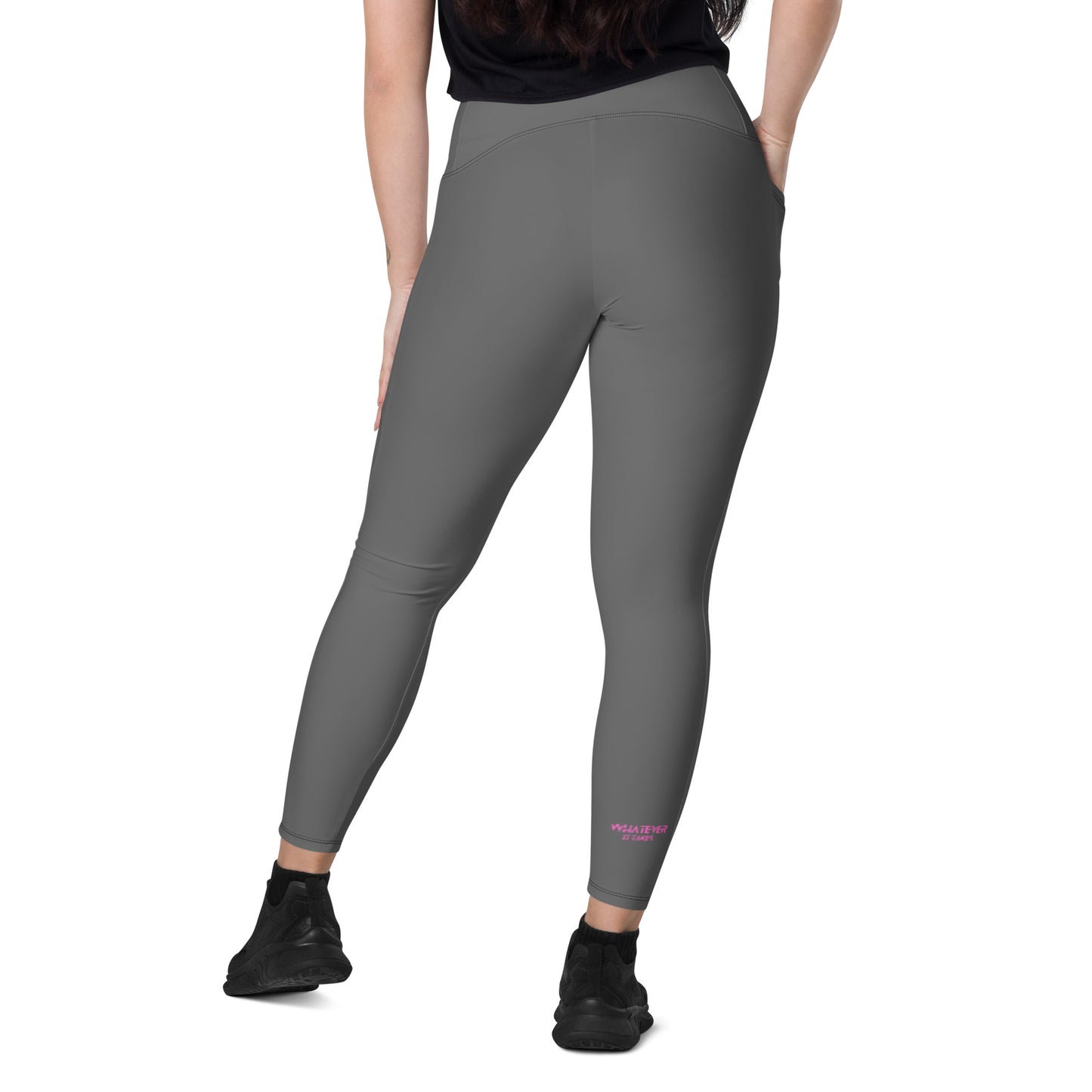 Zambezi - CapSol (front) / Whatever it takes (back) - pink text - Leggings with pockets