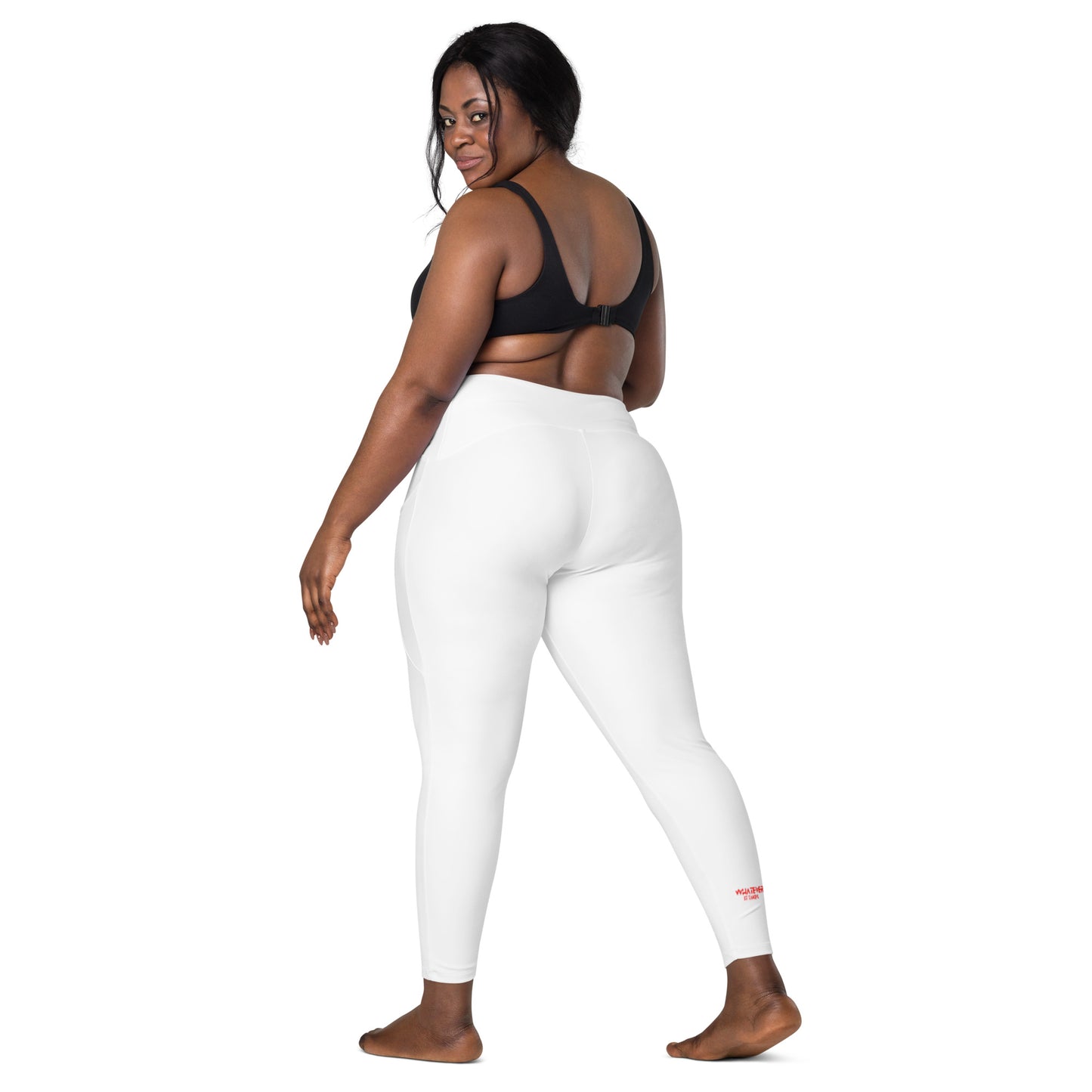 White - CapSol (front) / Whatever it takes (back) – bright red text - Leggings with pockets