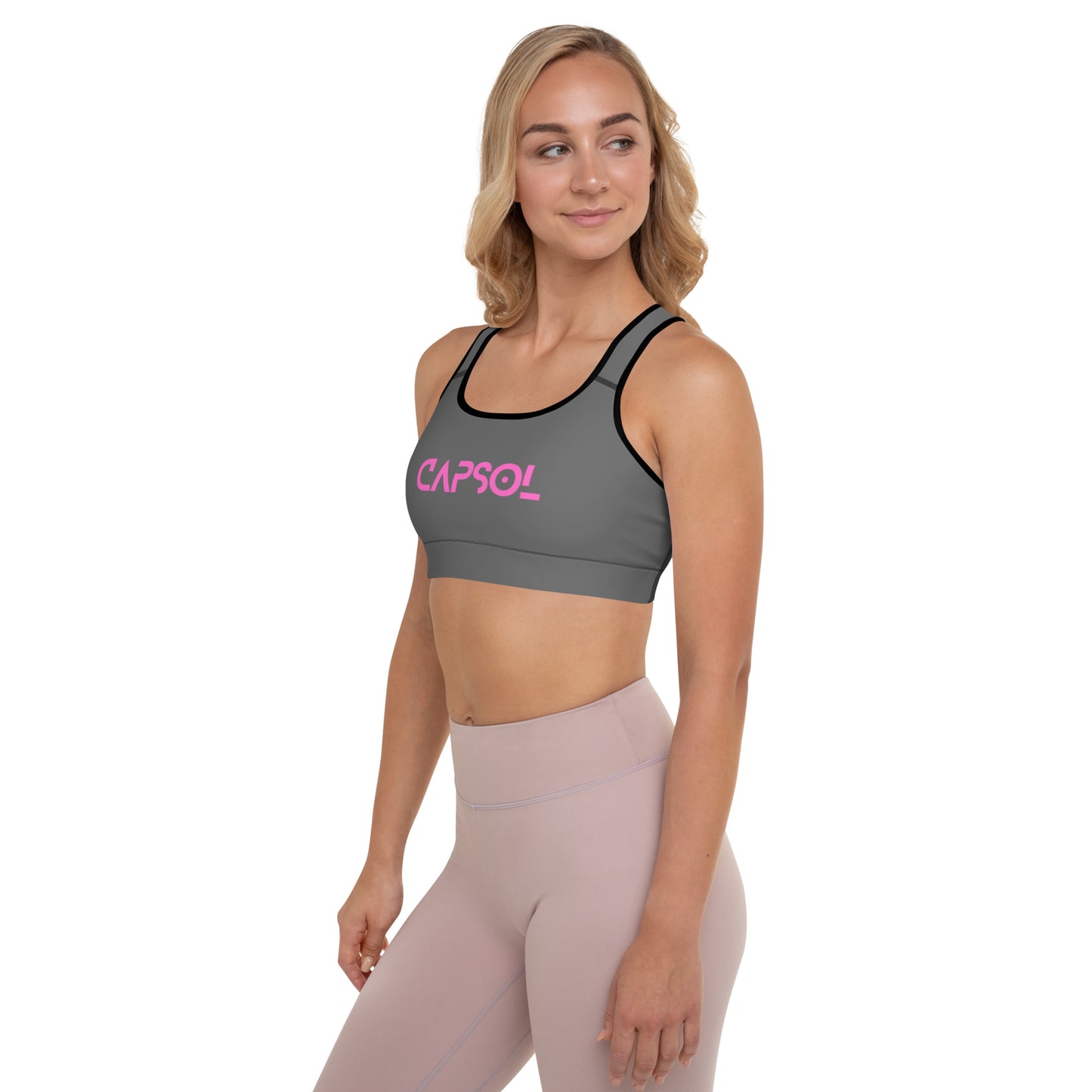 Zambezi - CapSol (front) / Whatever it takes (back) - pink text - Padded Sports Bra