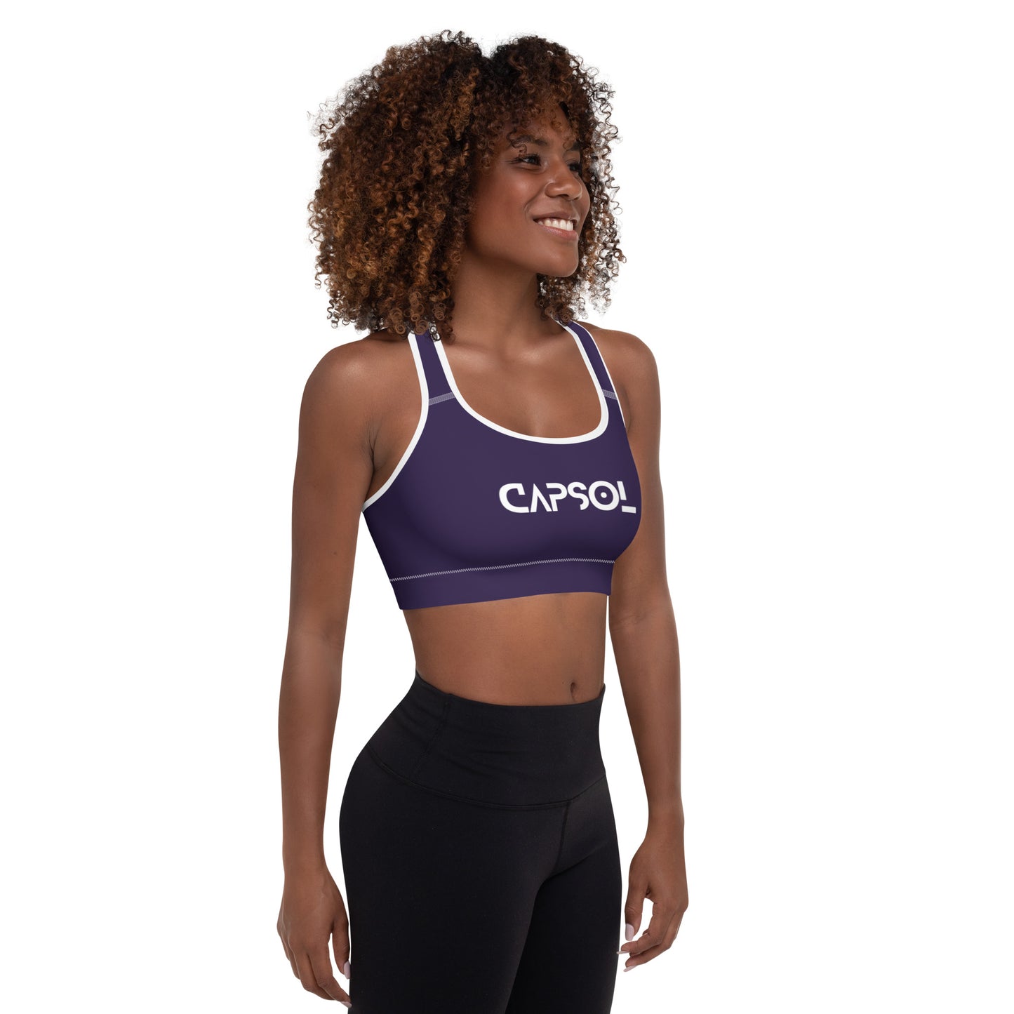 Tolopea - CapSol (front) / Whatever it takes (back) - white text - Padded Sports Bra