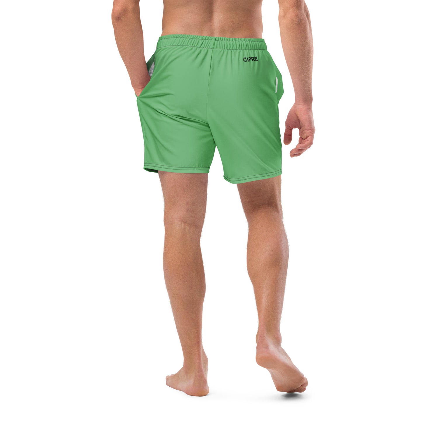 Bay Leaf - black text - Swim trunks