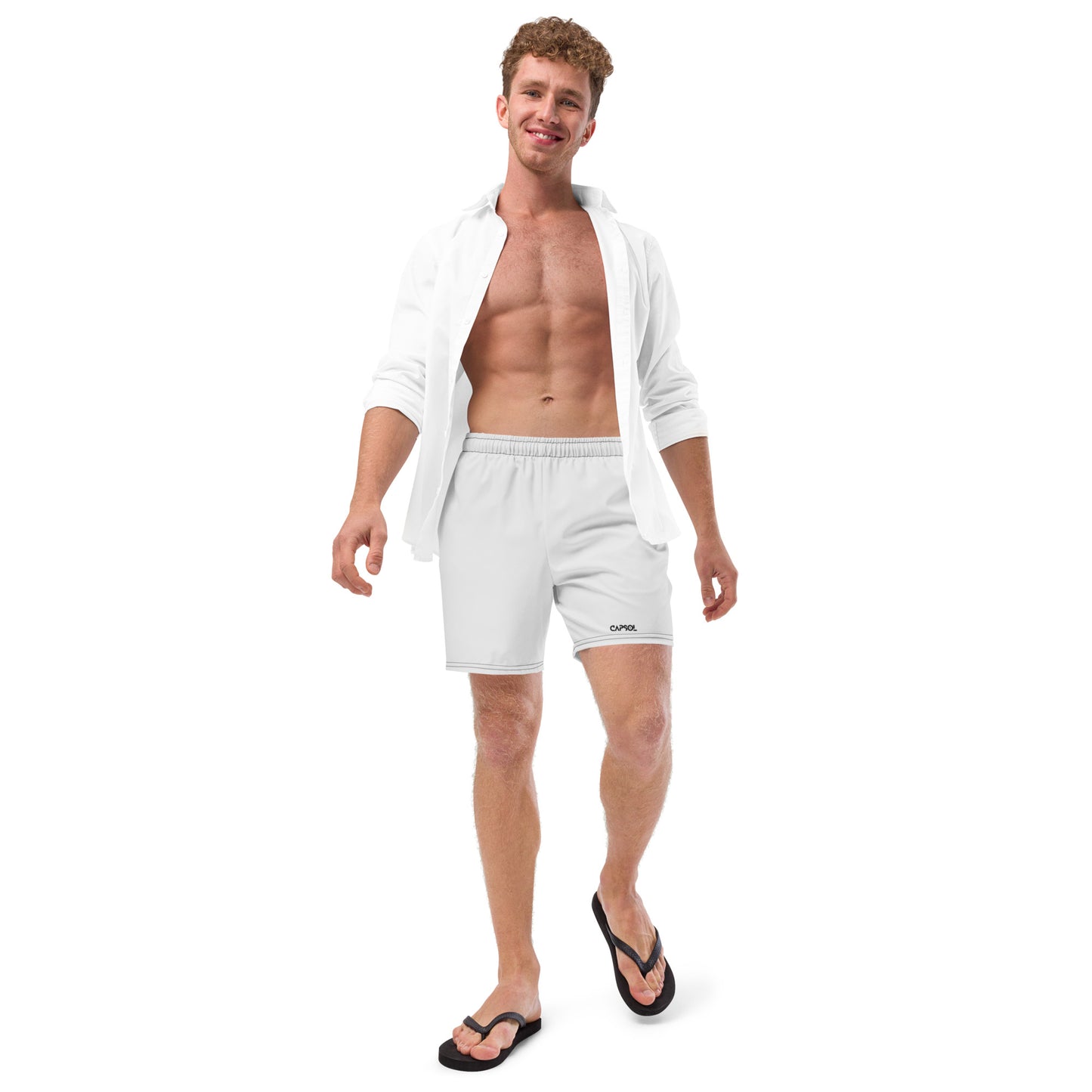 Whisper - black text - Swim trunks