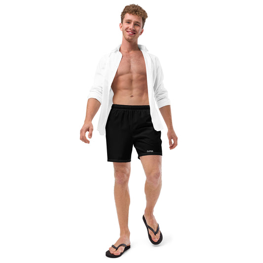 Black - white text - Swim trunks