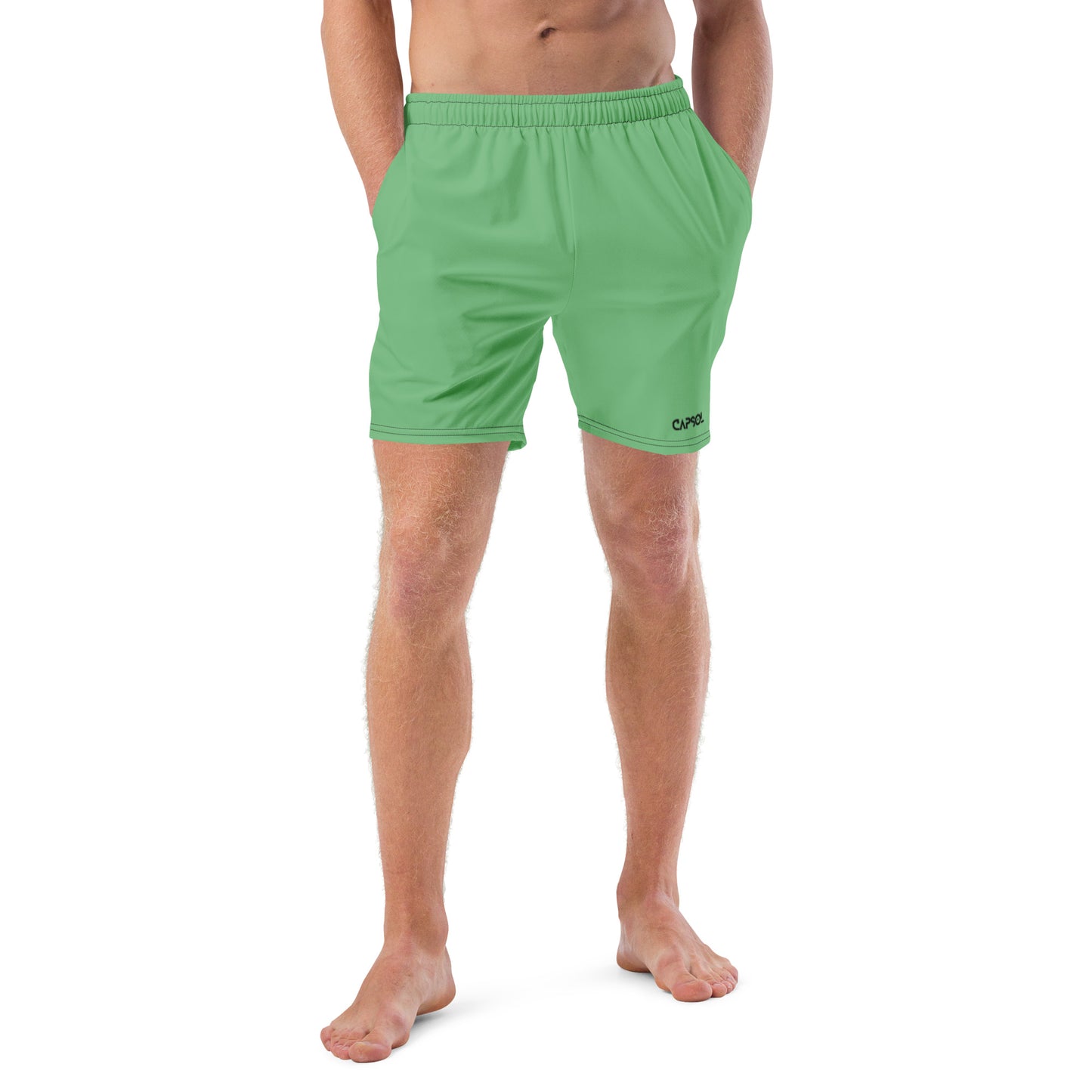 Bay Leaf - black text - Swim trunks