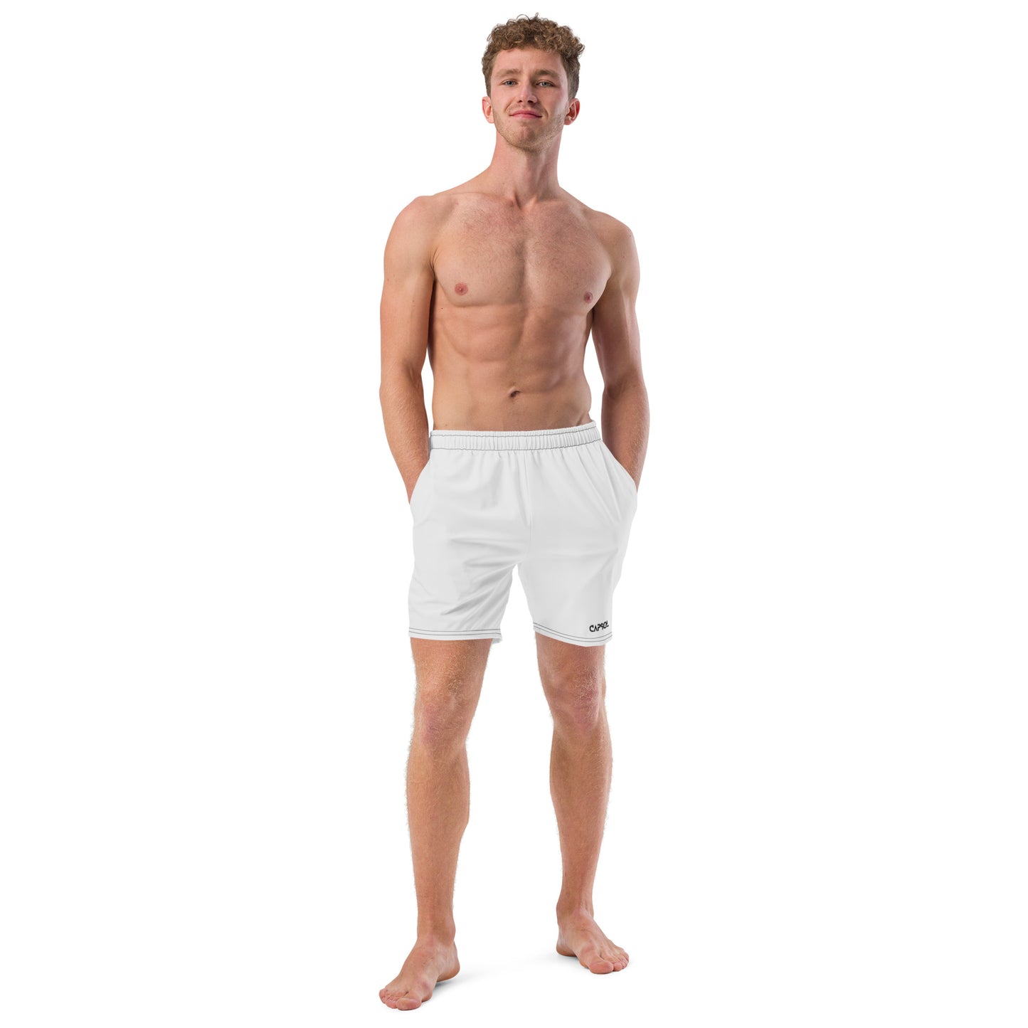 Whisper - black text - Swim trunks