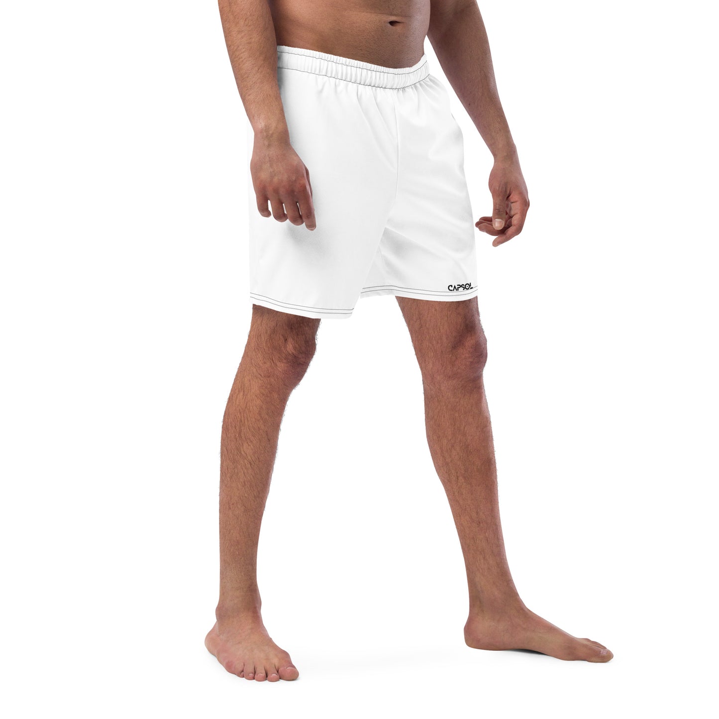 White - black text - Swim trunks