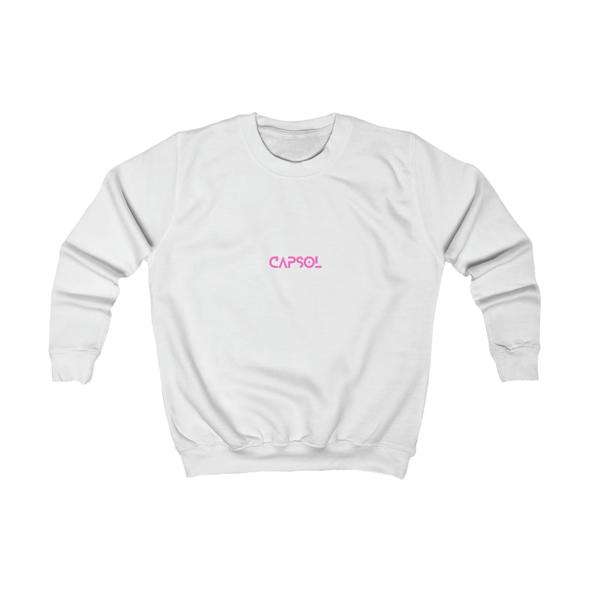 CapSol (front) - white/pink text - Kids Sweatshirt