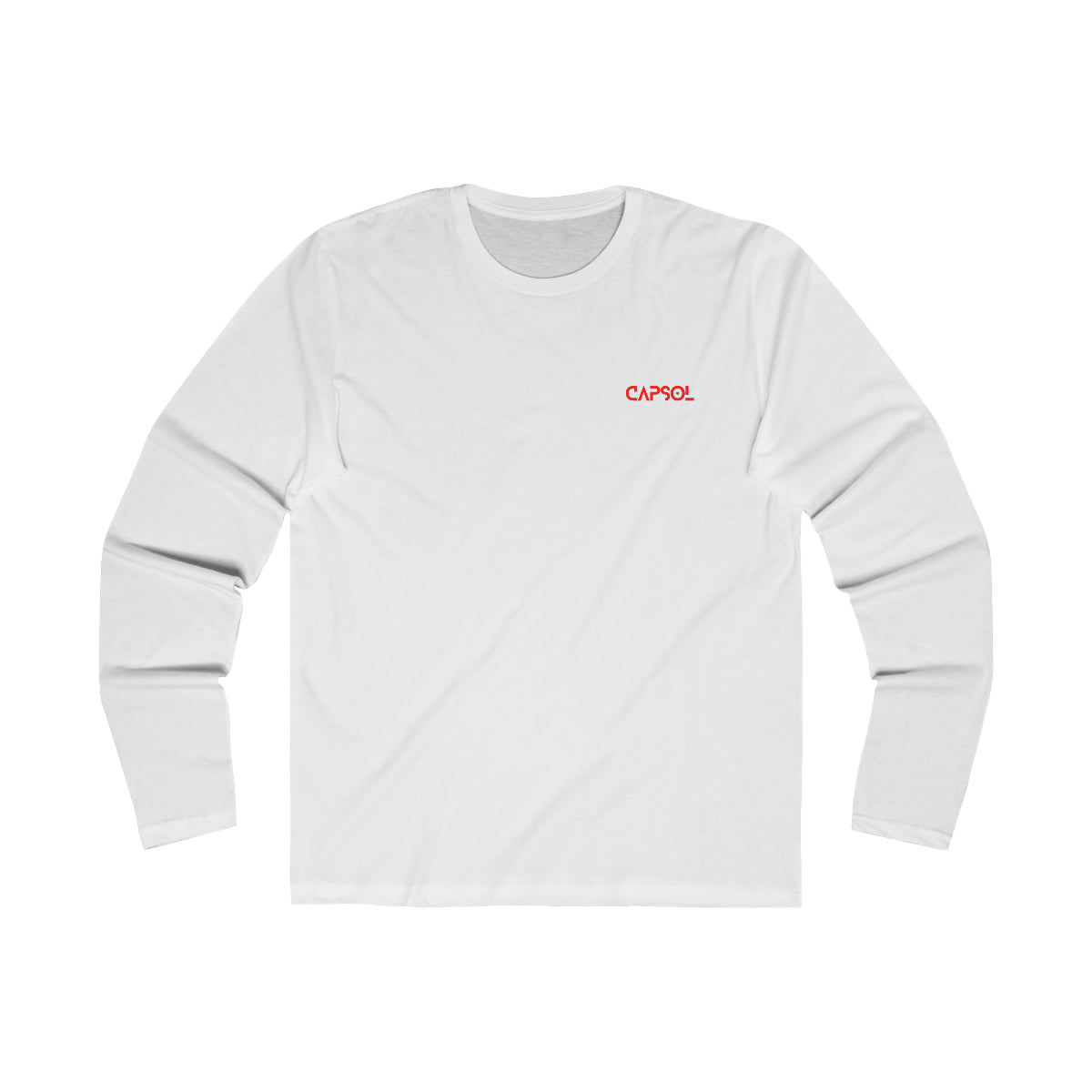 CapSol (front left) - bright red text - Men's Long Sleeve Crew Tee