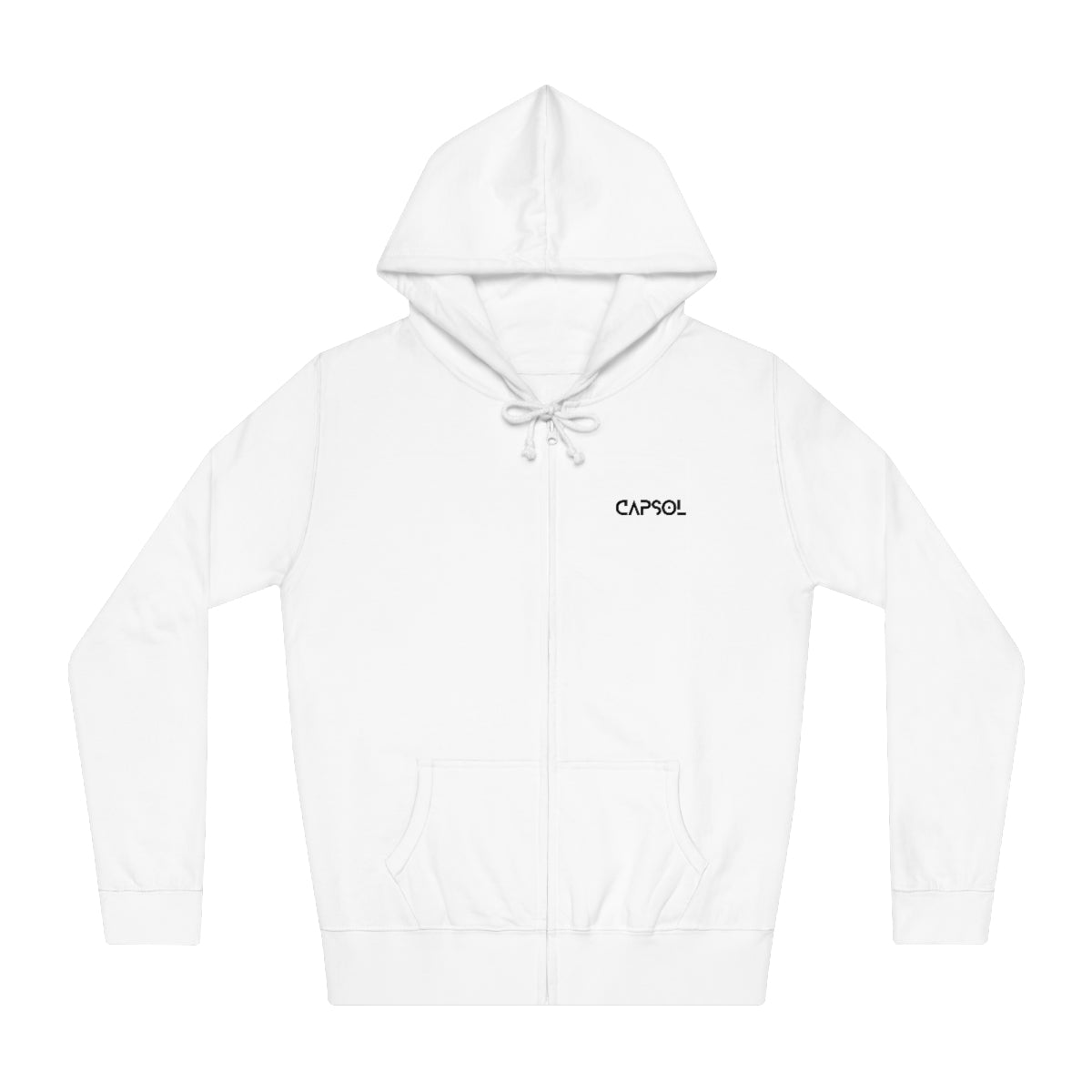 CapSol (front left) - b/w text - Women's Zip Hoodie