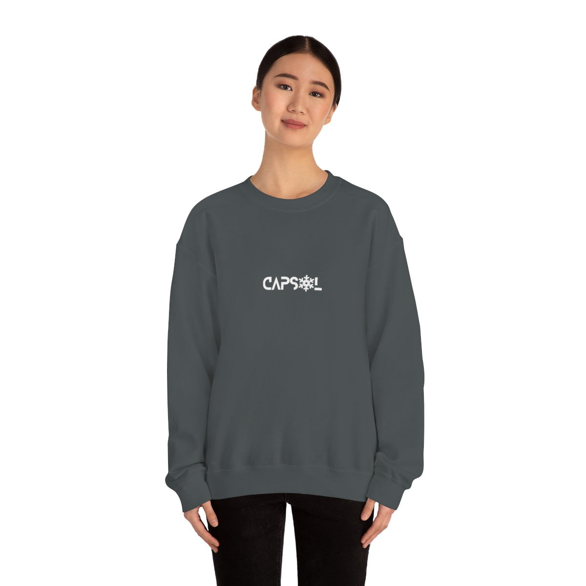 CapSol (front) - white text - SNOWFLAKE - Unisex Heavy Blend™ Crewneck Sweatshirt