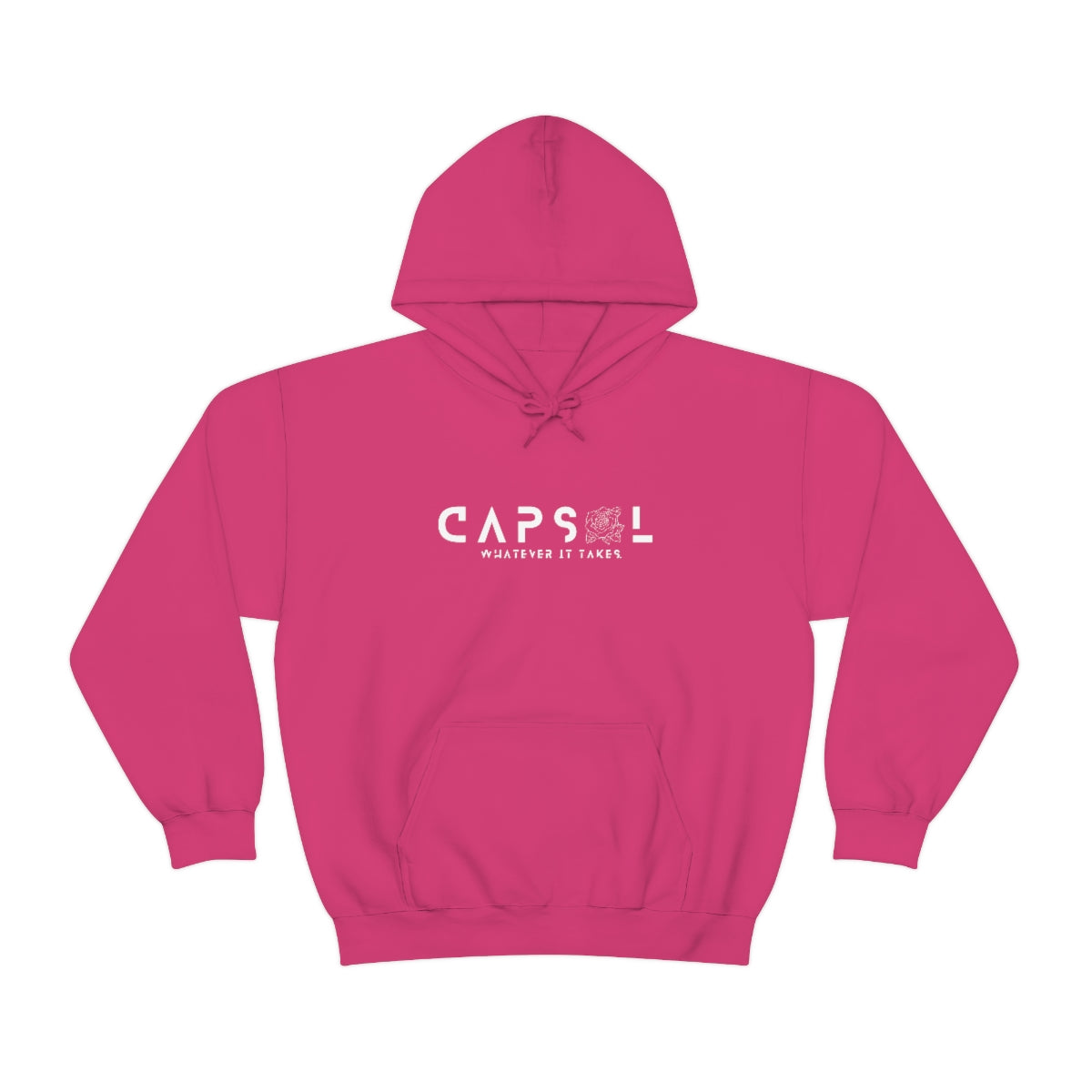 Rose - white text - Hooded Sweatshirt
