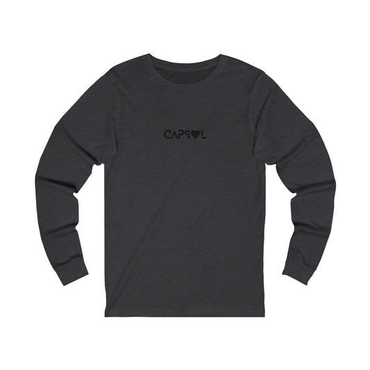 CapSol (front) - black text - VDAY - Unisex Jersey Long Sleeve Tee