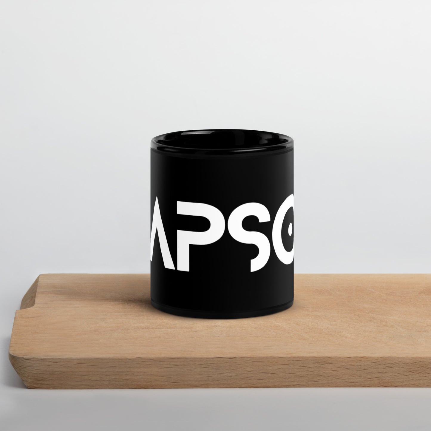 CapSol - white text - Black Glossy Mug